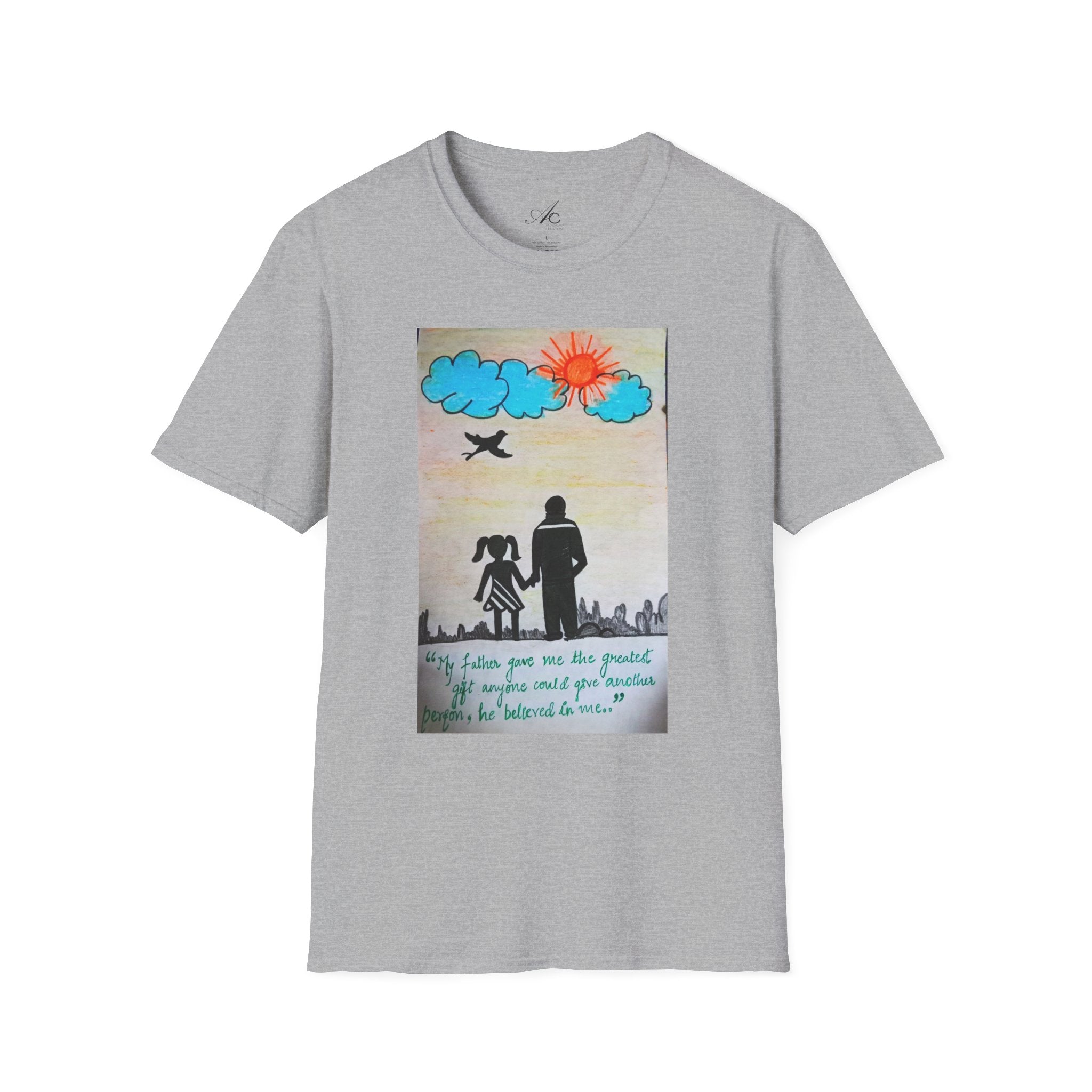 Inspirational Father-Daughter T-Shirt, Unisex Softstyle Tee for Family Bonding, Gift for Dads, Father's Day, Birthday