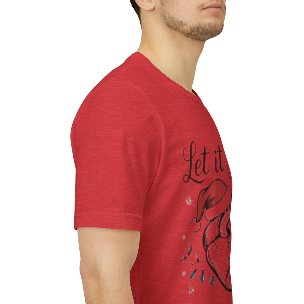Let It Flow Heart Tee  Christmas Anatomical Heart Shirt