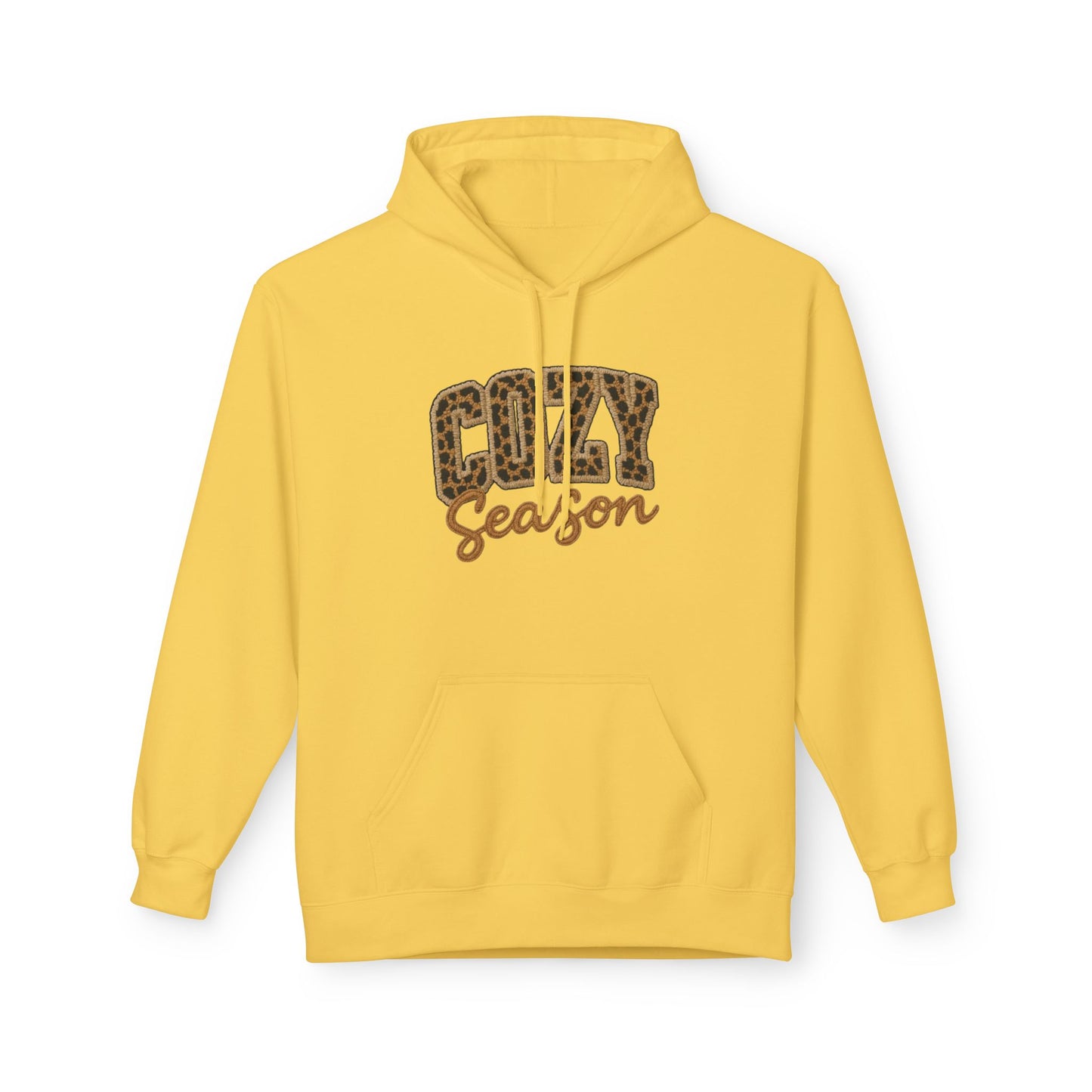 Cozy Season Leopard Hoodie — Fall Winter Graphic Pullover