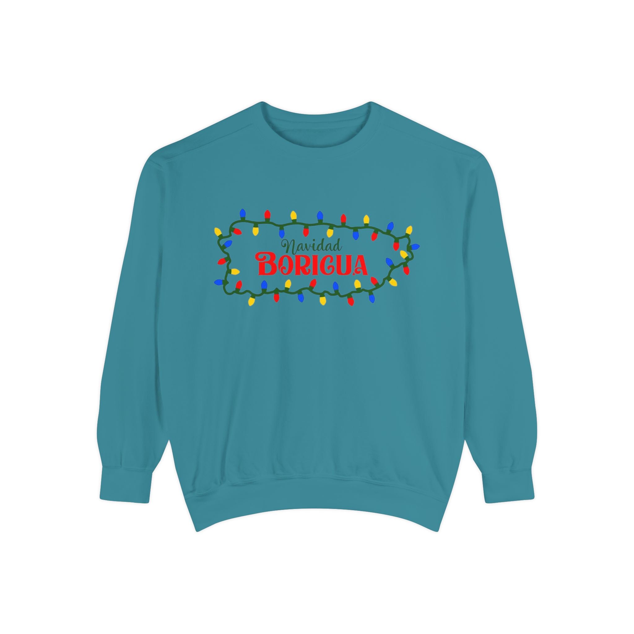 Navidad Boricua Sweatshirt — Puerto Rican Holiday Sweater with Christmas Lights