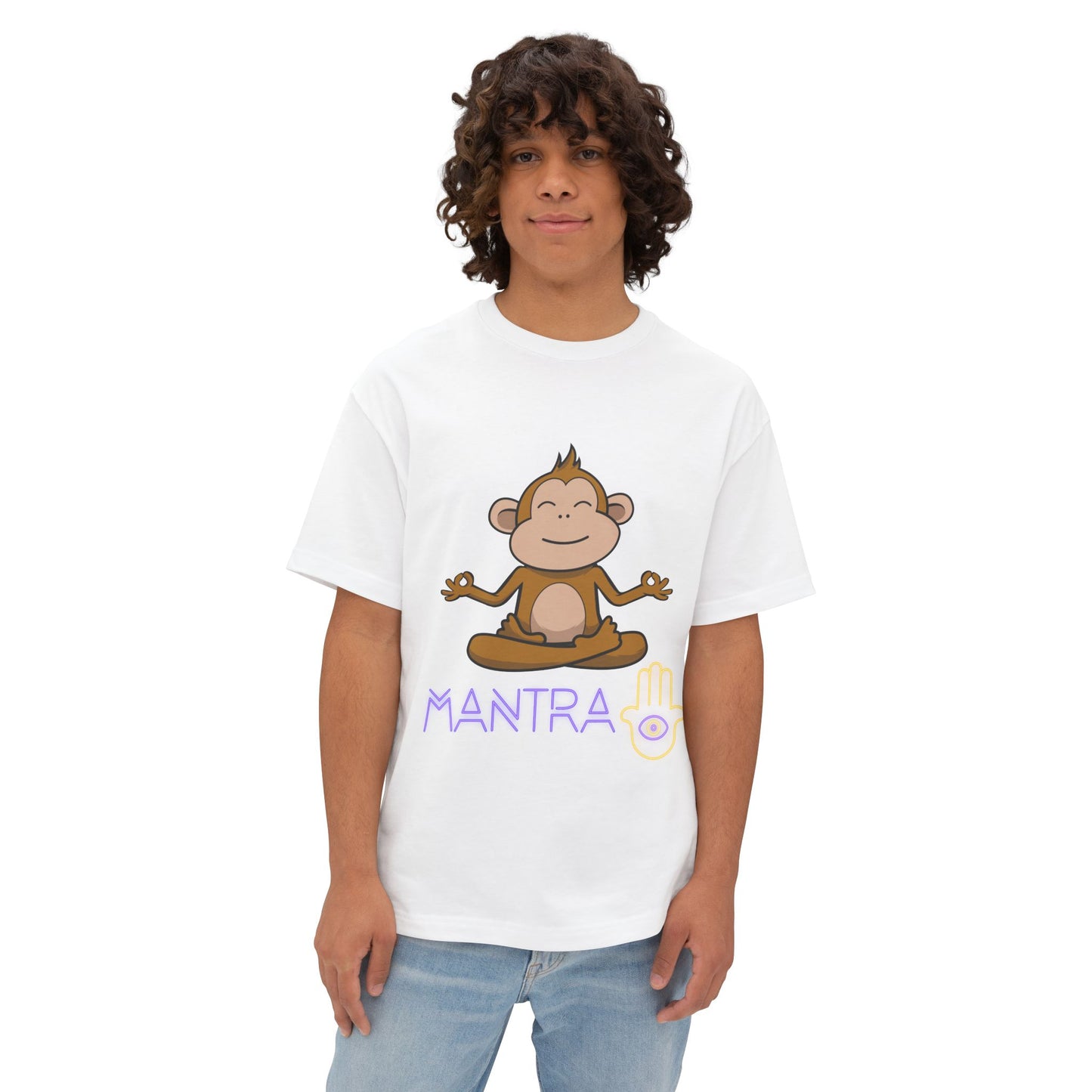 🧘‍♀️ Wear Your Peace. Mindful Monkey Graphic Tee | Unisex Boxy T-Shirt for Yoga Lovers, Gifts for Him/Her, Relaxation Apparel, Meditative Wear, Casual Streetwear
