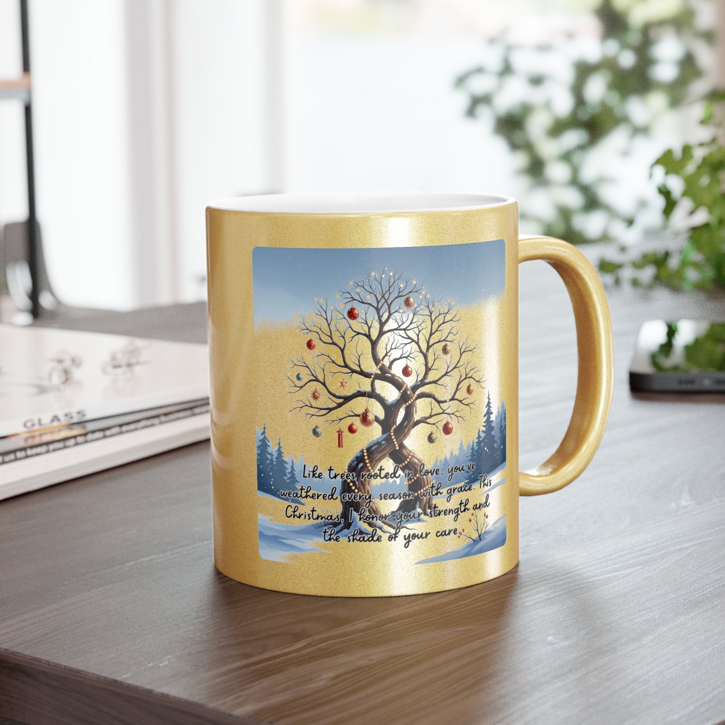 Holiday Mugs Christmas Gift Ideas Hot Cocoa & Coffee Cup Designs Inspirational Winter Tree Metallic Mug