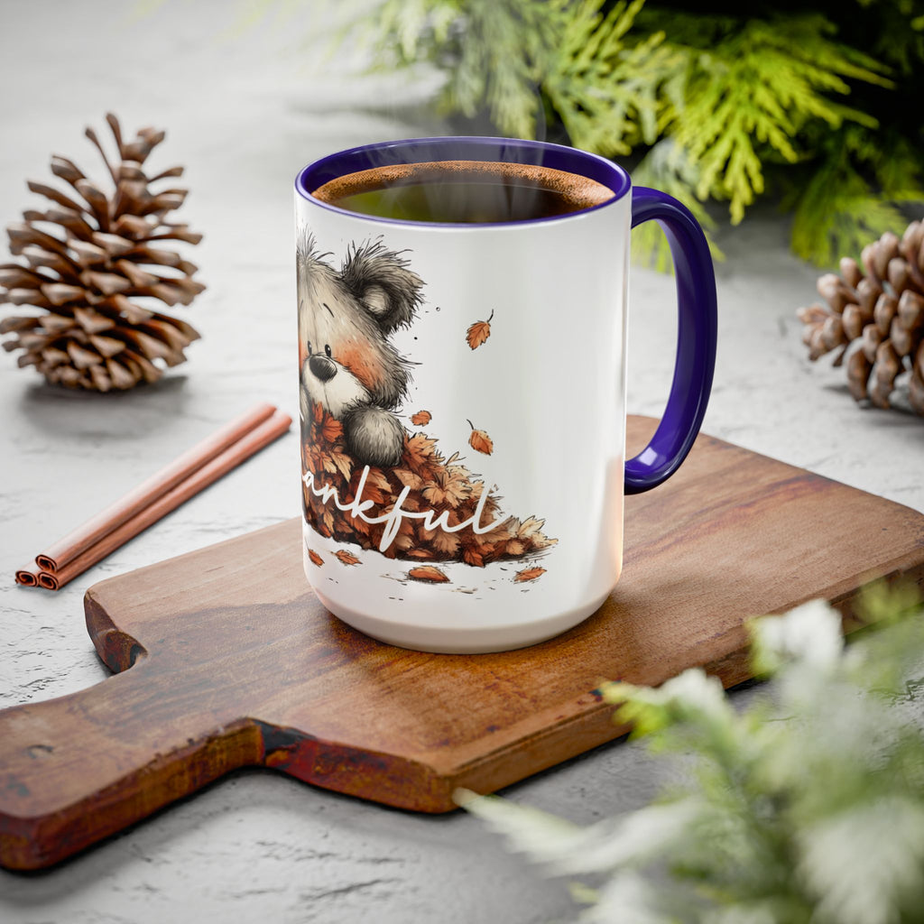Thankful Bear Autumn Mug — Cute Fall Coffee Cup (11oz, 15oz)