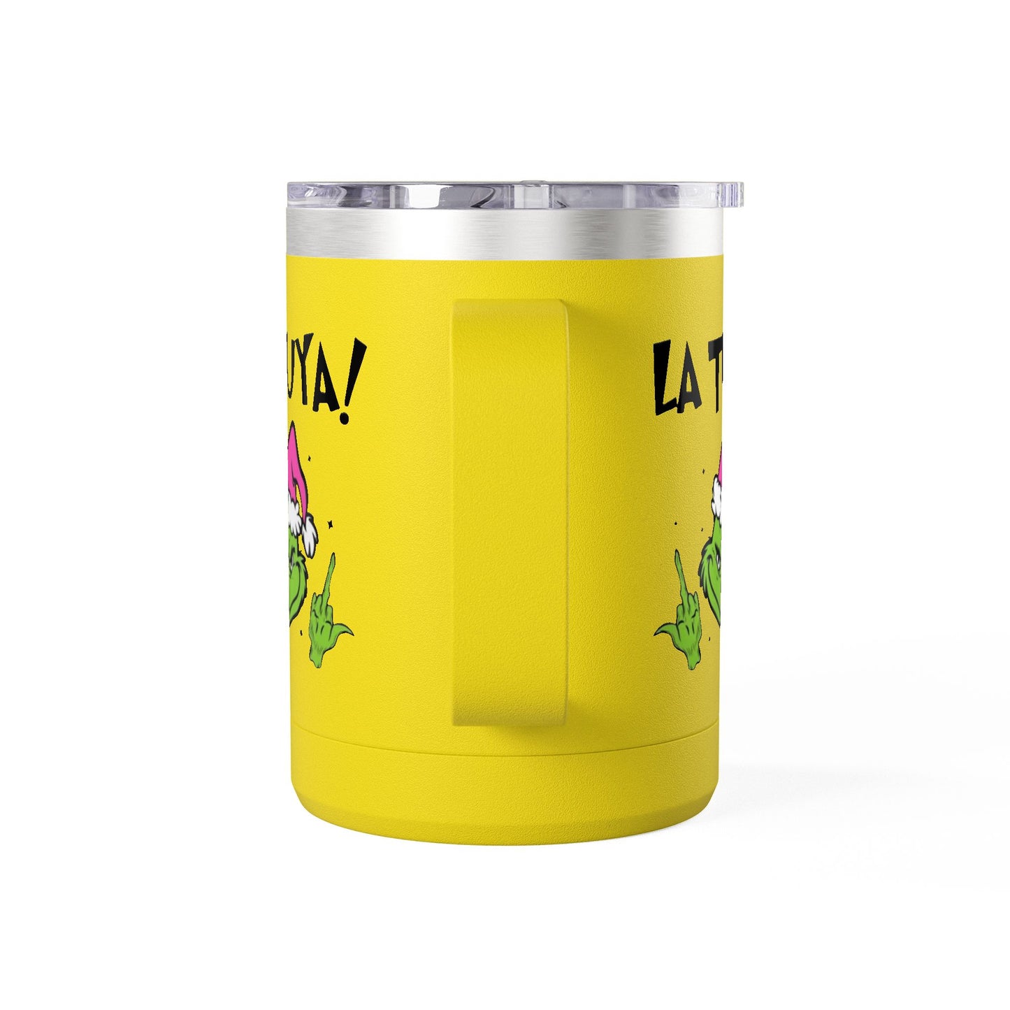 Holiday Grinch Coffee Mug Tumbler - 15oz Vaso / Taza de Acero Inoxidable – Diseño Navideño