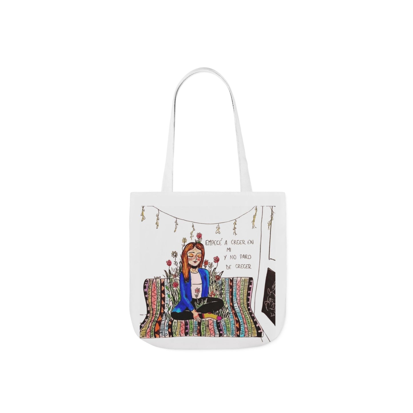 Lleva inspiración contigo a donde vayas Bohemian Style Canvas Tote Bag, Inspirational Art, Ideal for Gifts, Eco-Friendly Shopping, Beach Days, Travel Adventures