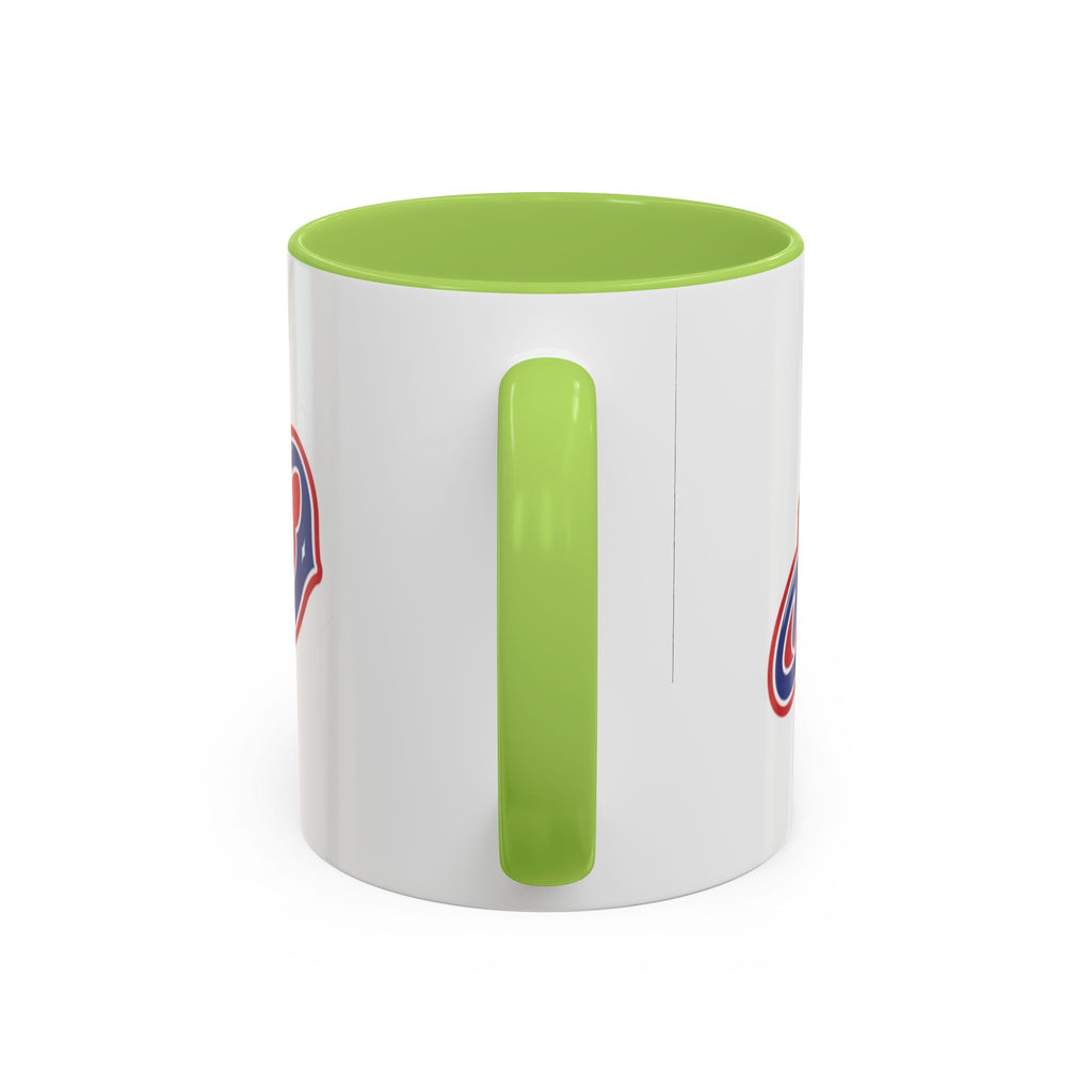Puerto Rico Script Accent Coffee Mug — Retro Red & Blue 'Boricua' Design (11/15oz)
