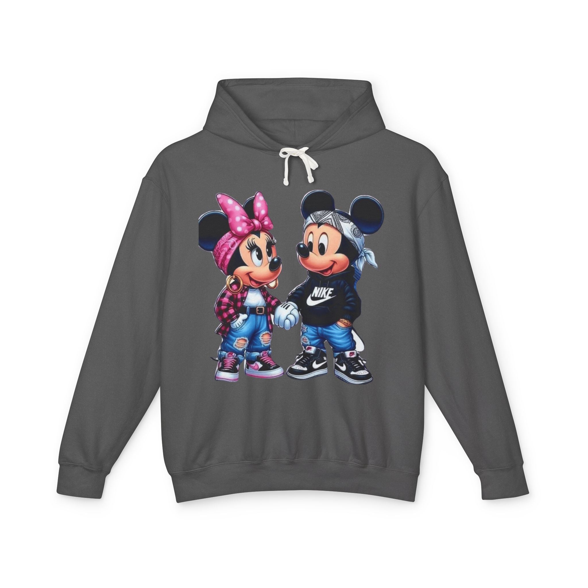 Valentine Cartoon Couple Hoodie  Cute Mickey & Minnie Style Graphic