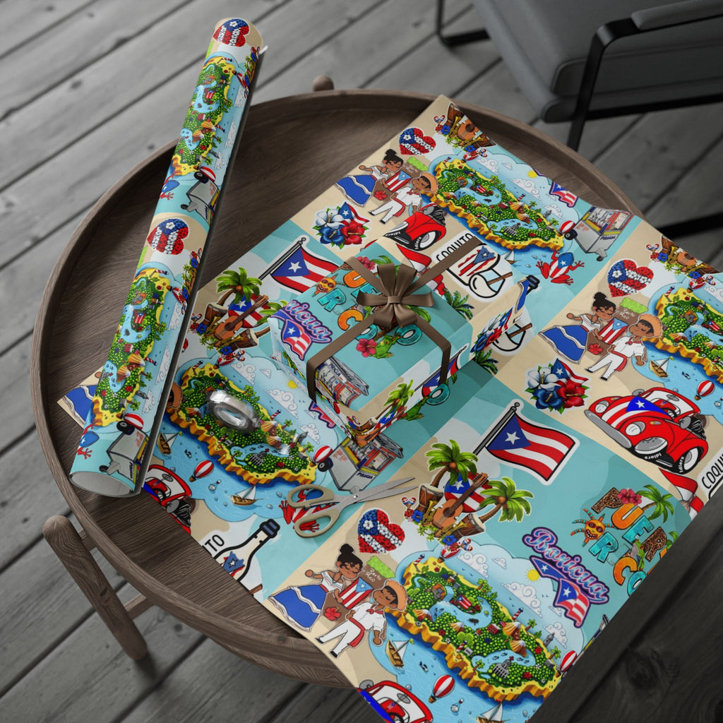 Puerto Rico Wrapping Paper – Cultural Gift Wrap | Boricua Heritage Design | Holiday & Celebration Gift Packaging