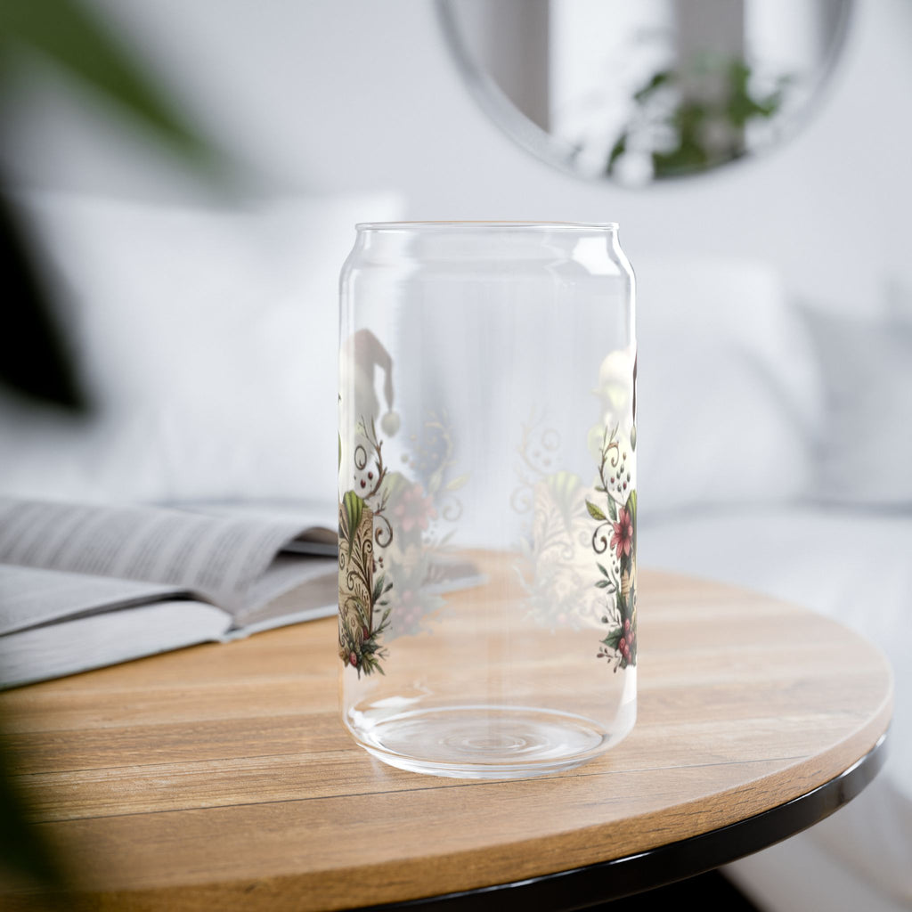Christmas Design Whimsical Grinch Sipper Glass - 16oz with Bamboo Lid