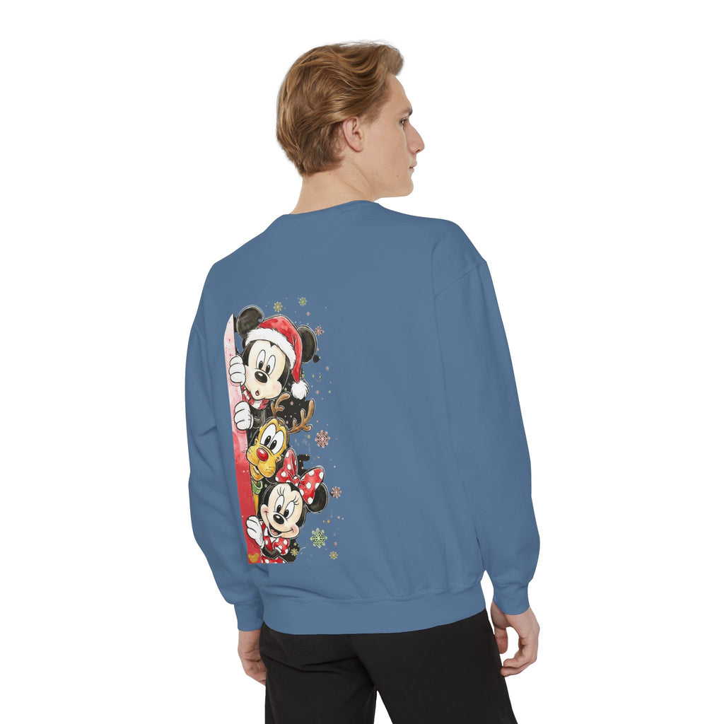 Christmas Disney Characters Sweatshirt  Mickey, Minnie & Pluto Holiday Crew Cartoon Christmas T-shirts and Sweaters