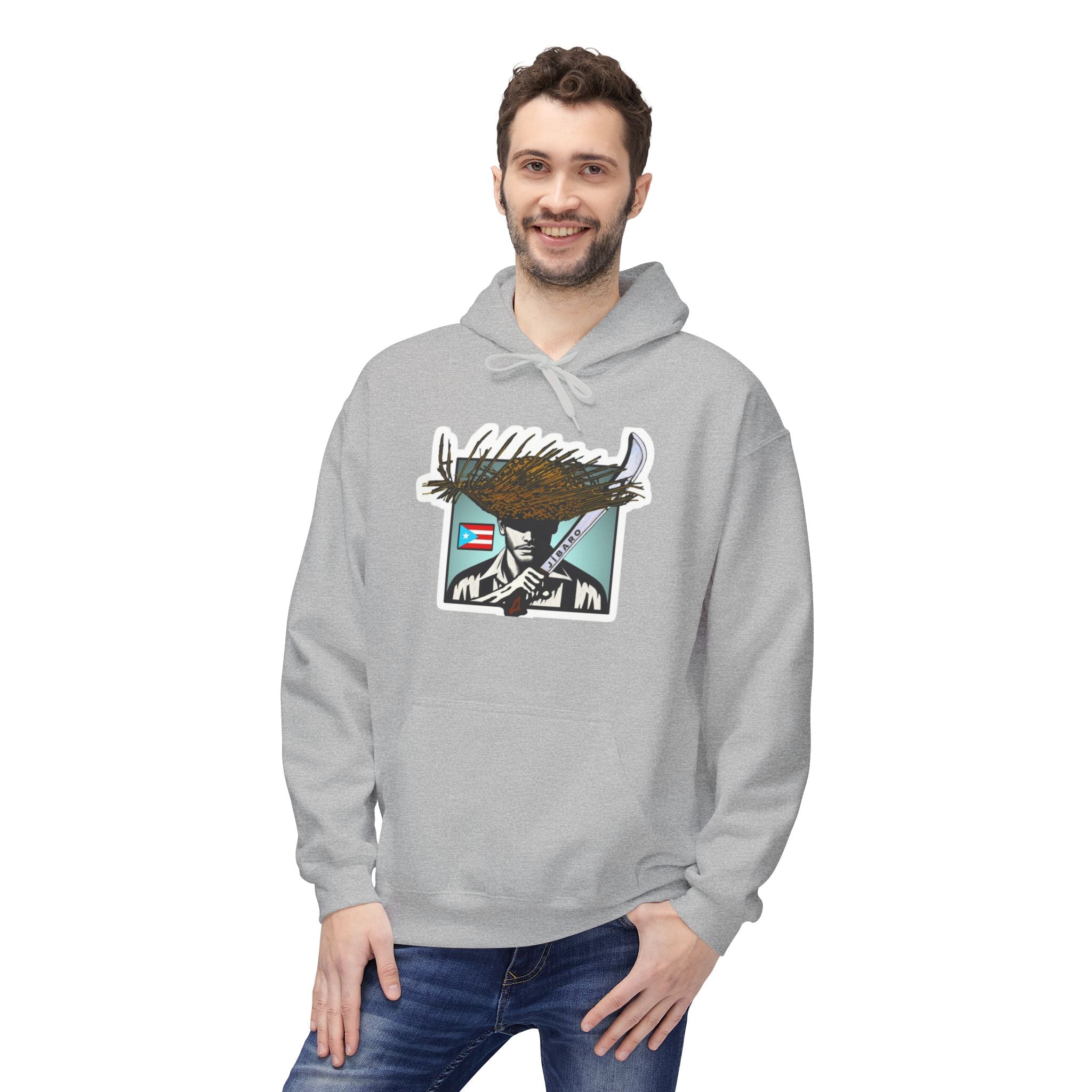 Gíbaro Hoodie  Puerto Rican Pride Pullover with Flag Machete Design