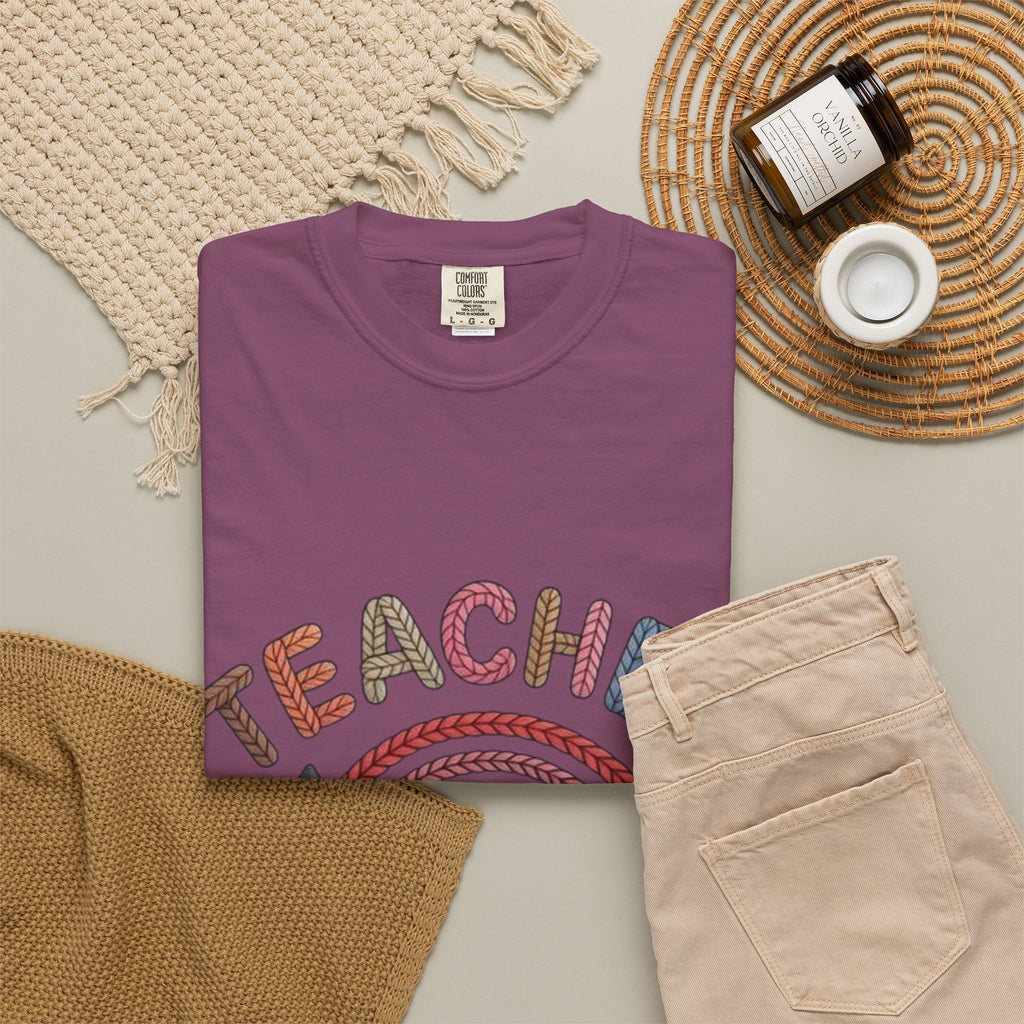 Teacher Rainbow Pencil & Apple T-Shirt — Back-to-School Gift for Educators