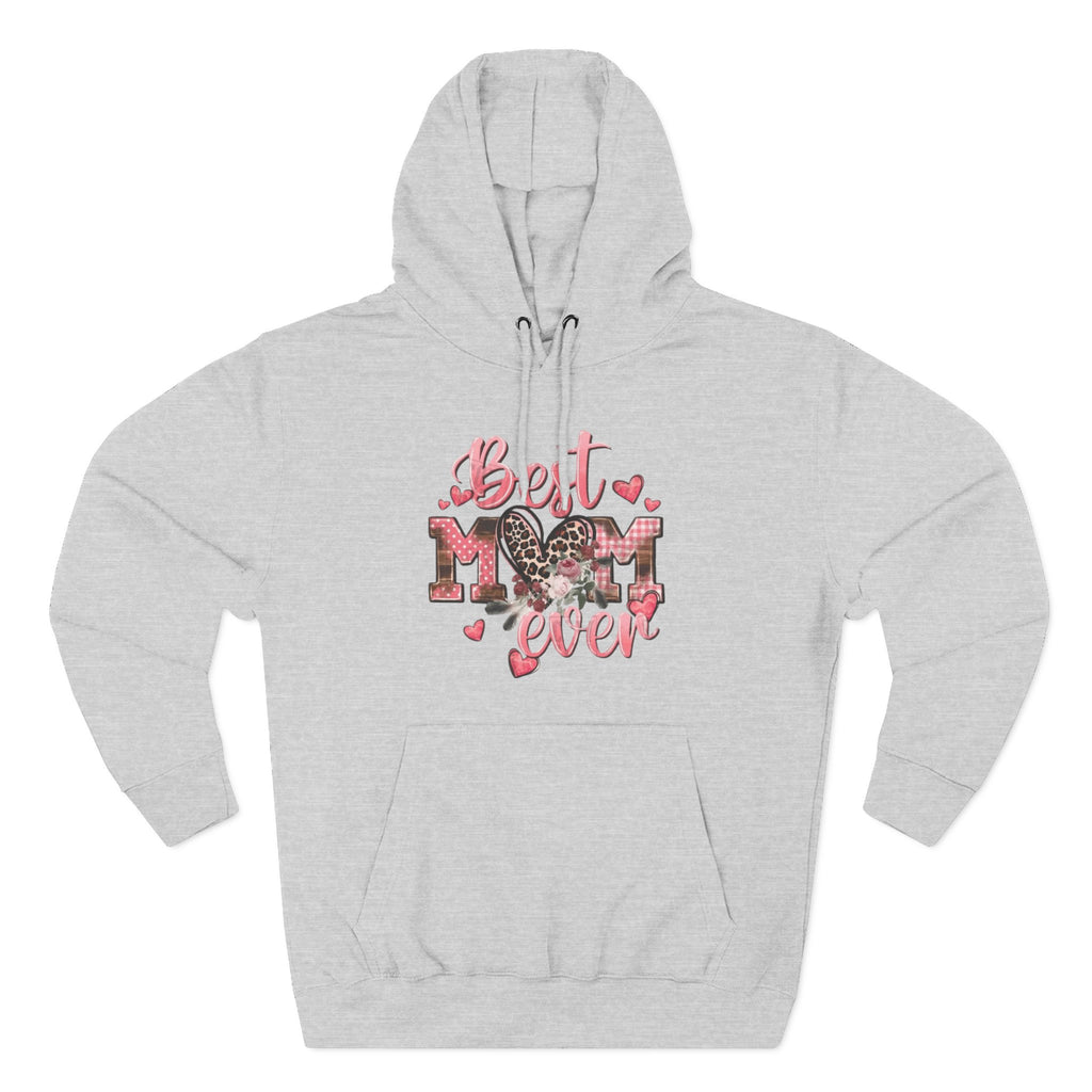 Best Mom Ever Hoodie  Leopard Heart Mother's Day Pullover