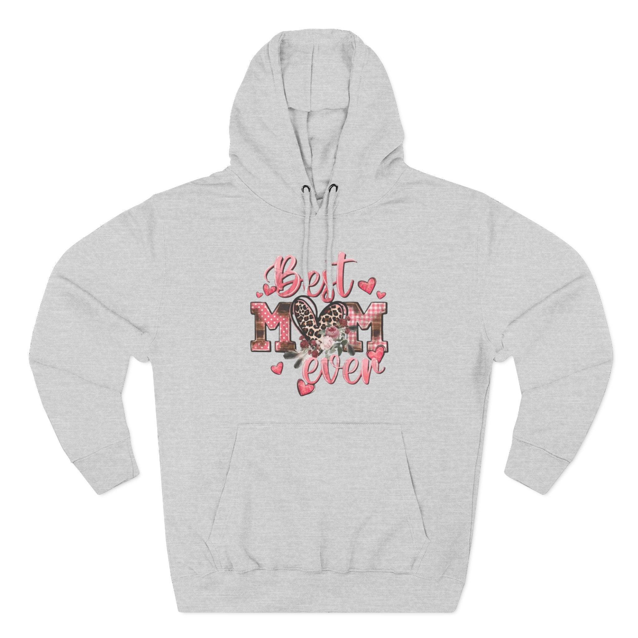 Best Mom Ever Hoodie  Leopard Heart Mother's Day Pullover