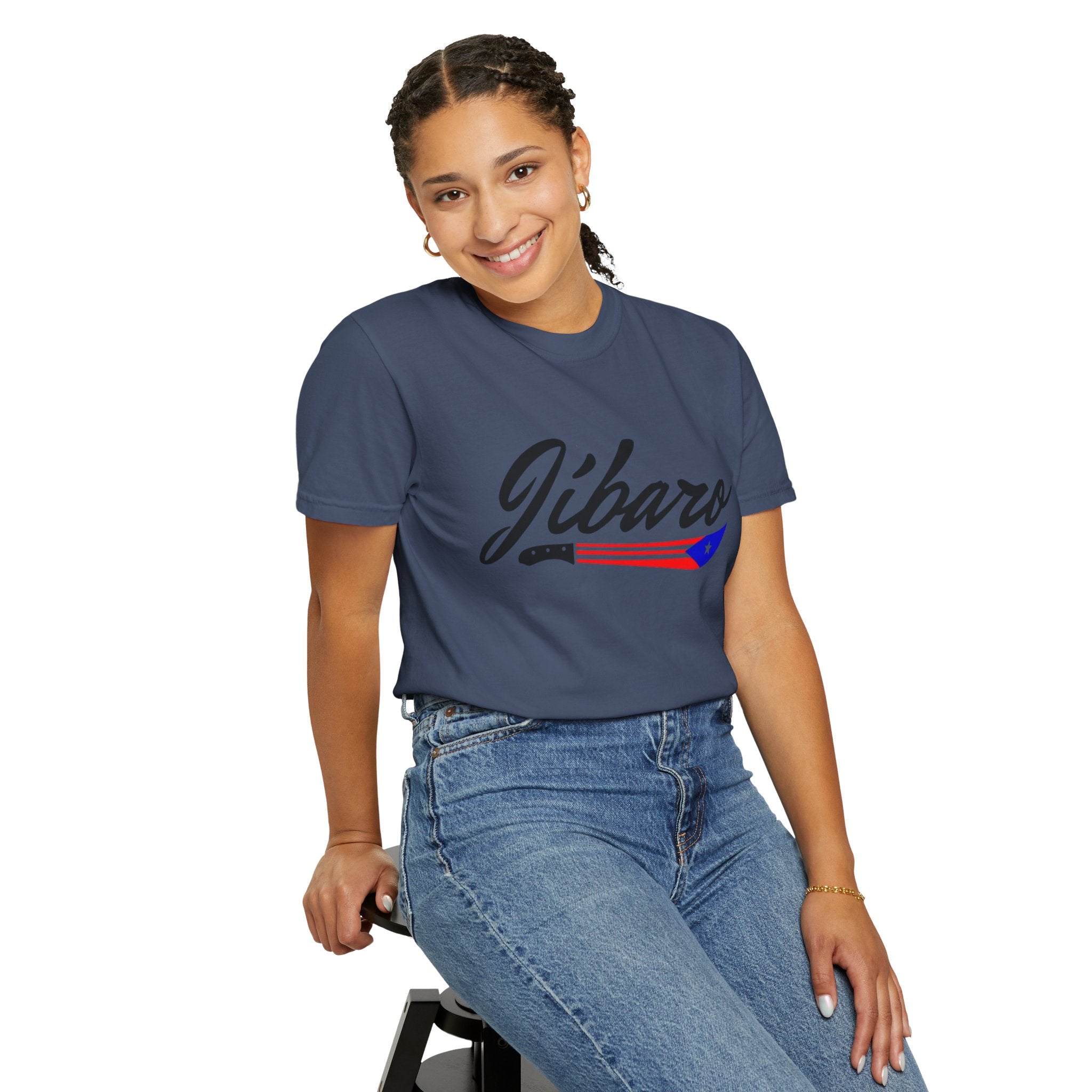 T-Shirt  "Jíbaro" Puerto Rican Heritage Tee (Back Machete  Sombrero de Paja Design) Puerto Rico’s Navidades