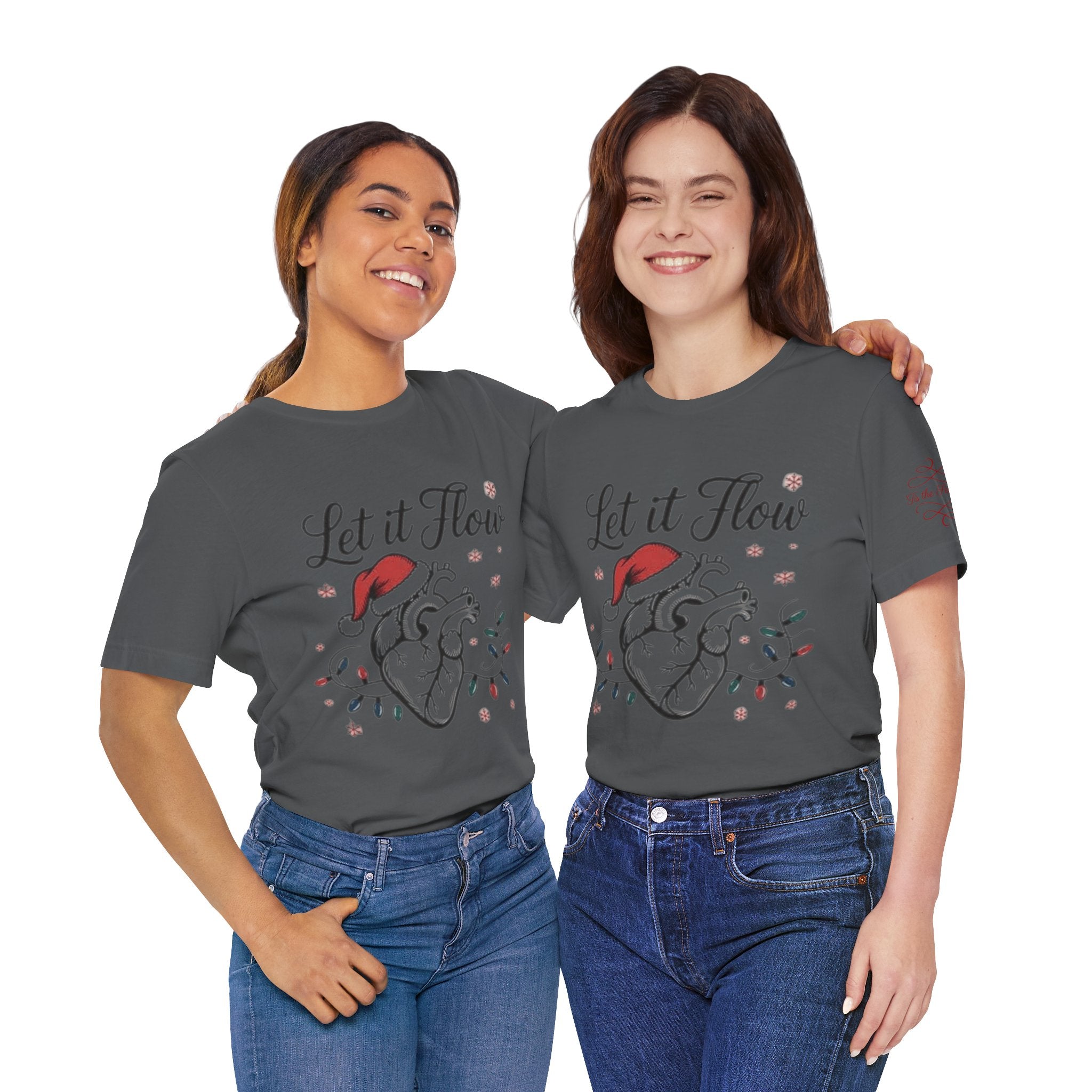 Let It Flow Heart Tee  Christmas Anatomical Heart Shirt