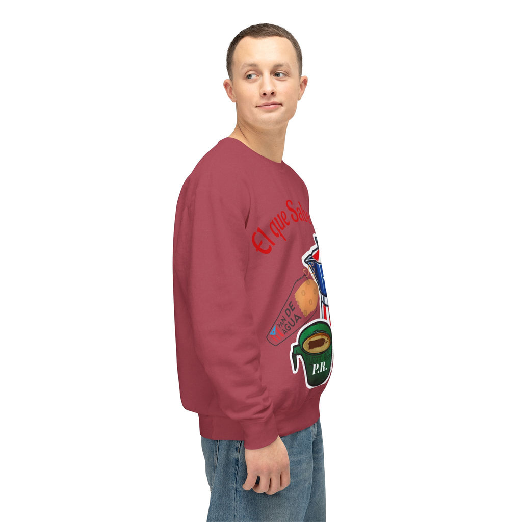 Crewneck Sweatshirt — "El que Sabe Sabe" Puerto Rico Coffee Design