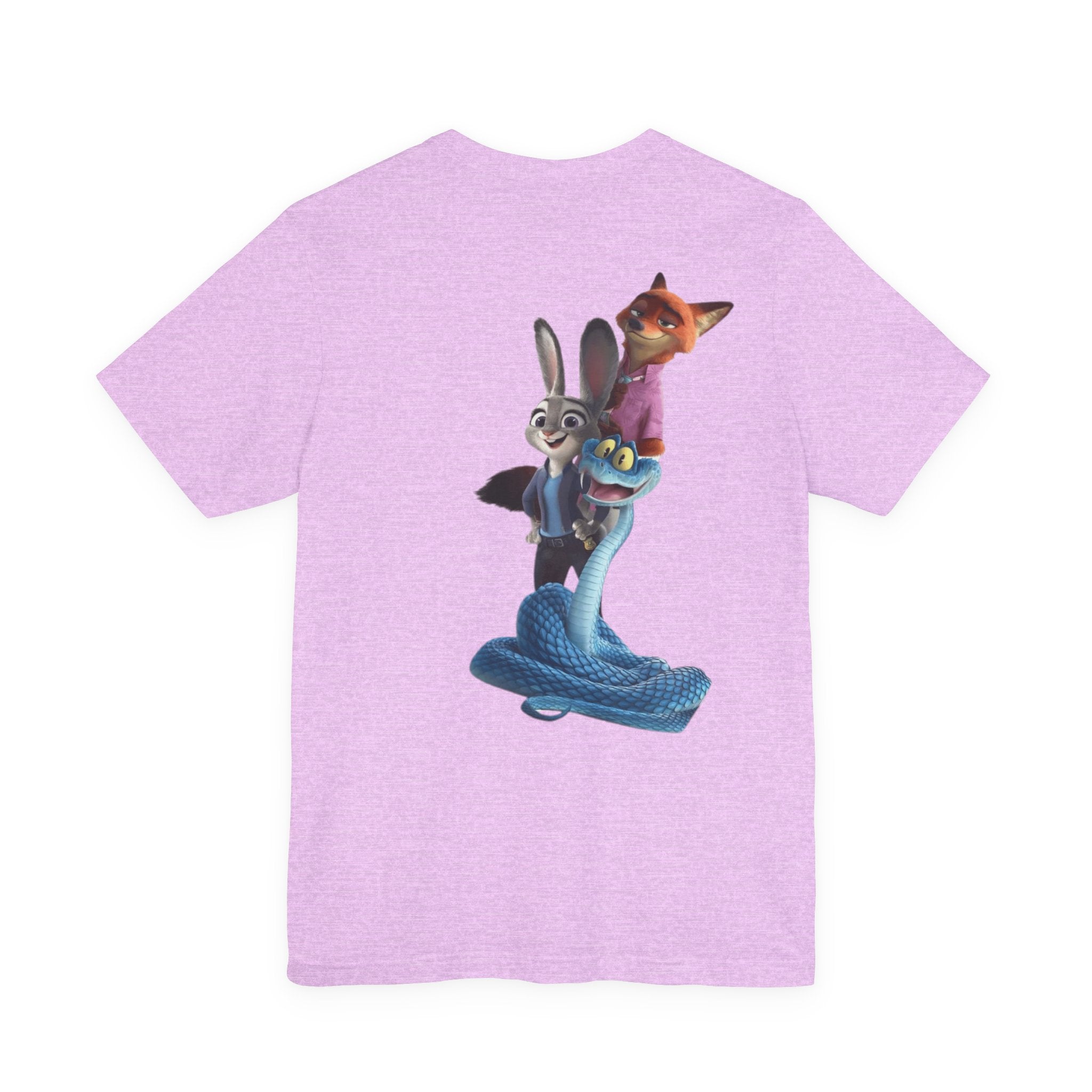 Animated Character Tee — Cute Fox & Bunny Stack Graphic T-Shirt  cartoon-style Christmas artwork
