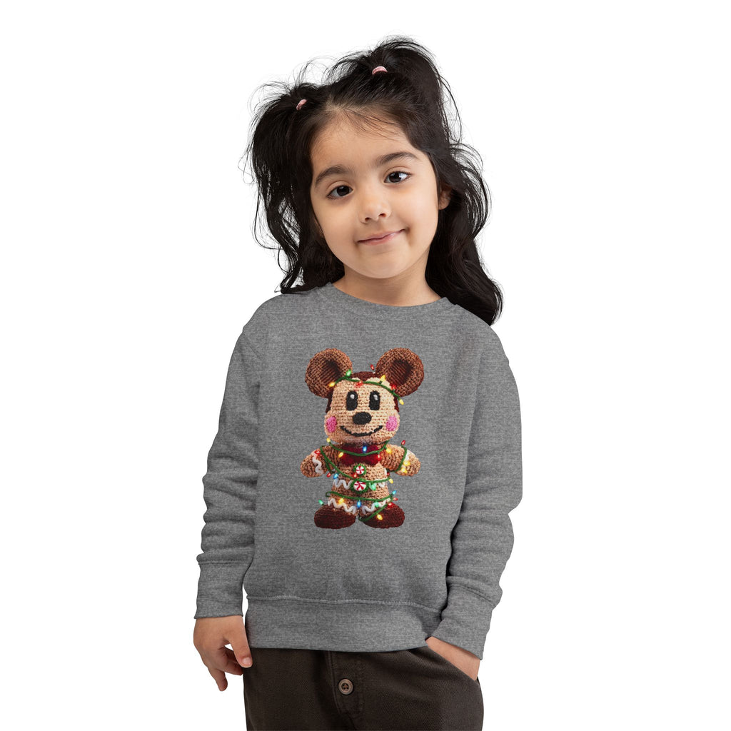 Holiday Plush Bear Toddler Sweatshirt  Festive Lights & Wreath Design