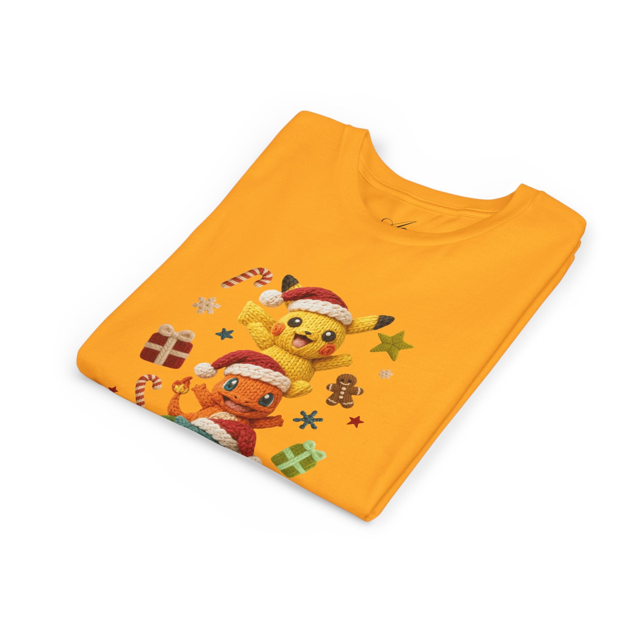 Kids Holiday Tee  Cute Stacked cartoon Characters Christmas Design