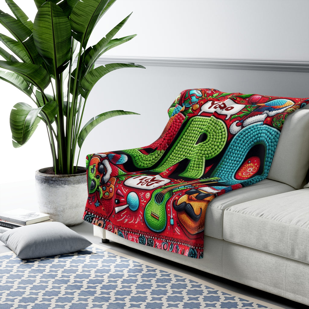 BRO Sherpa Fleece Blanket — Colorful 'I Love You' Cozy Gift for Brothers Holiday Christmas Blanket,