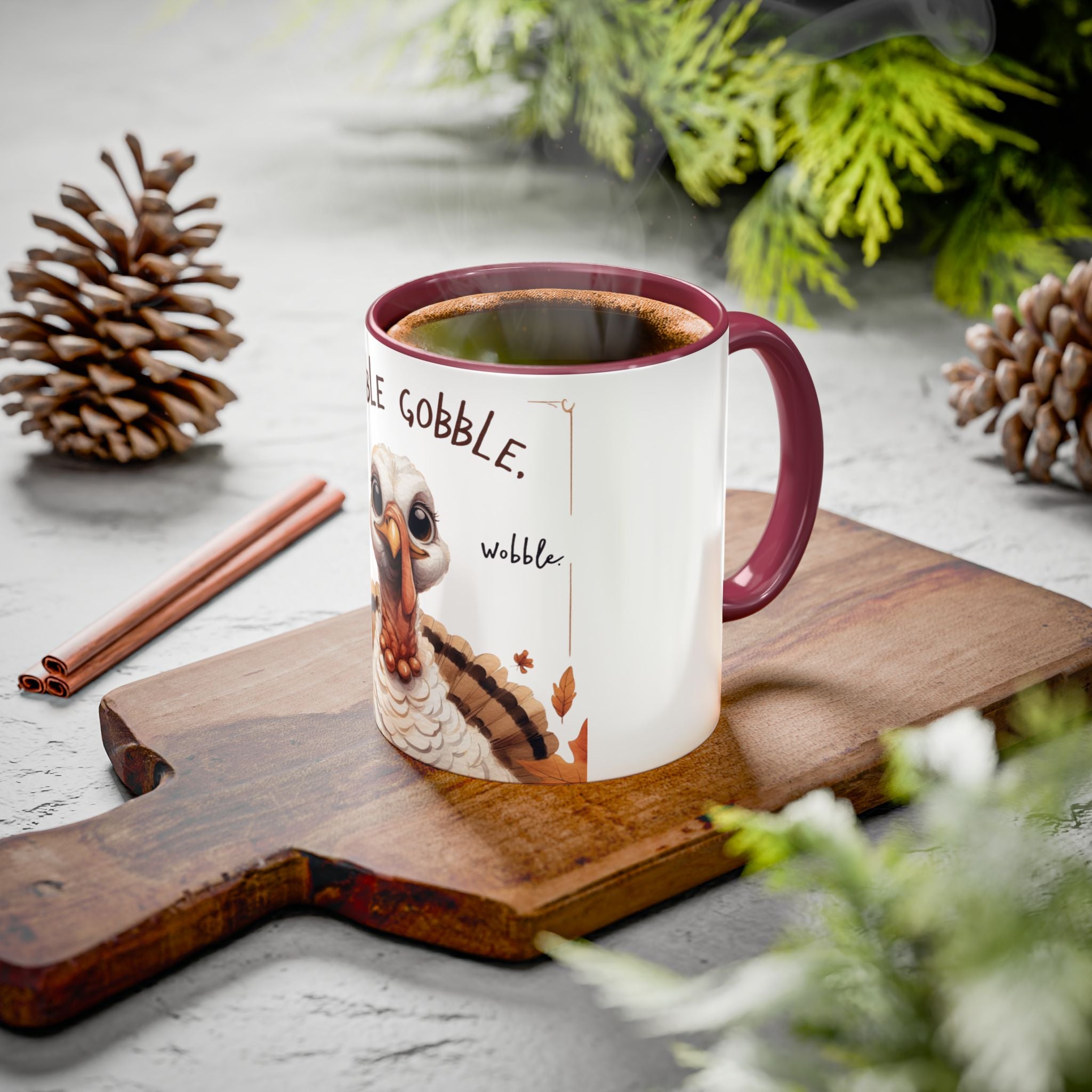 Mix cozy, aesthetic, and autumn-inspired sayings 🍁 Whimsical Thanksgiving Mug - Gobble Gobble Design