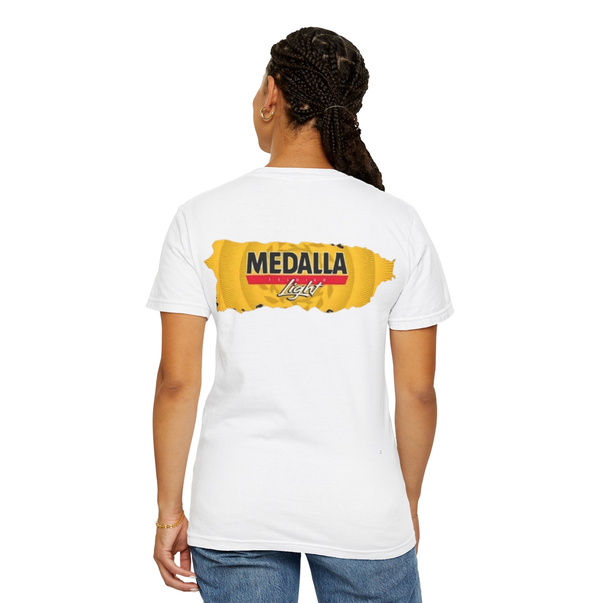 Medalla Light Puerto Rican Beer T-Shirt Coqui Frog Mascot Six-Pack Graphic Tee Puerto Rico’s Navidades