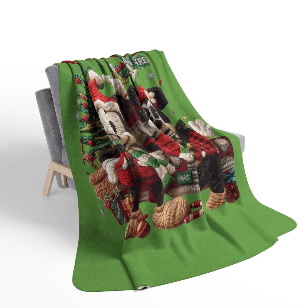 Christmas Sherpa Blanket — Holiday Mickey & Minnie Plush Knit Design