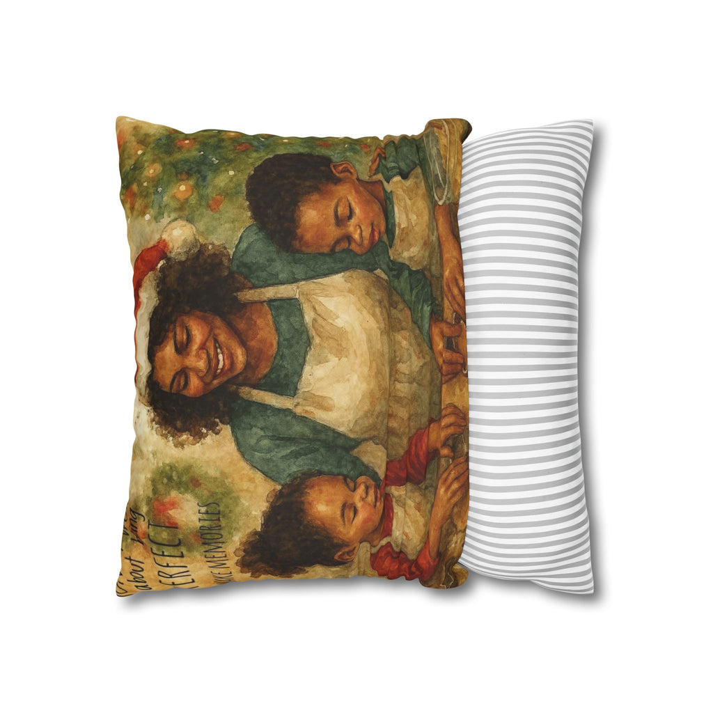 Holiday Baking Family Pillowcase — Square Decorative Throw Pillow
