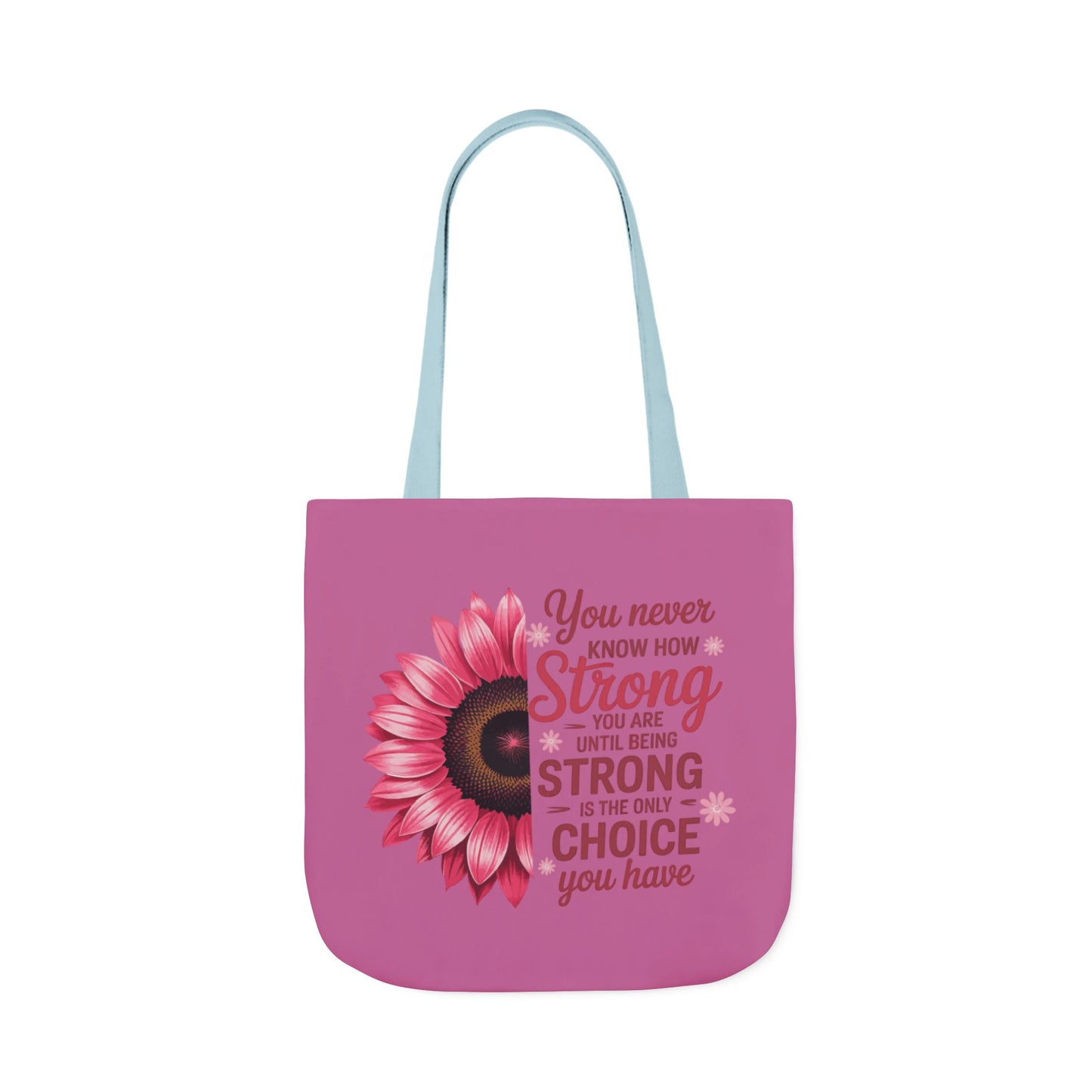 Cancer Survivor Hope Collection Inspirational Canvas Tote Bag with Floral Design
