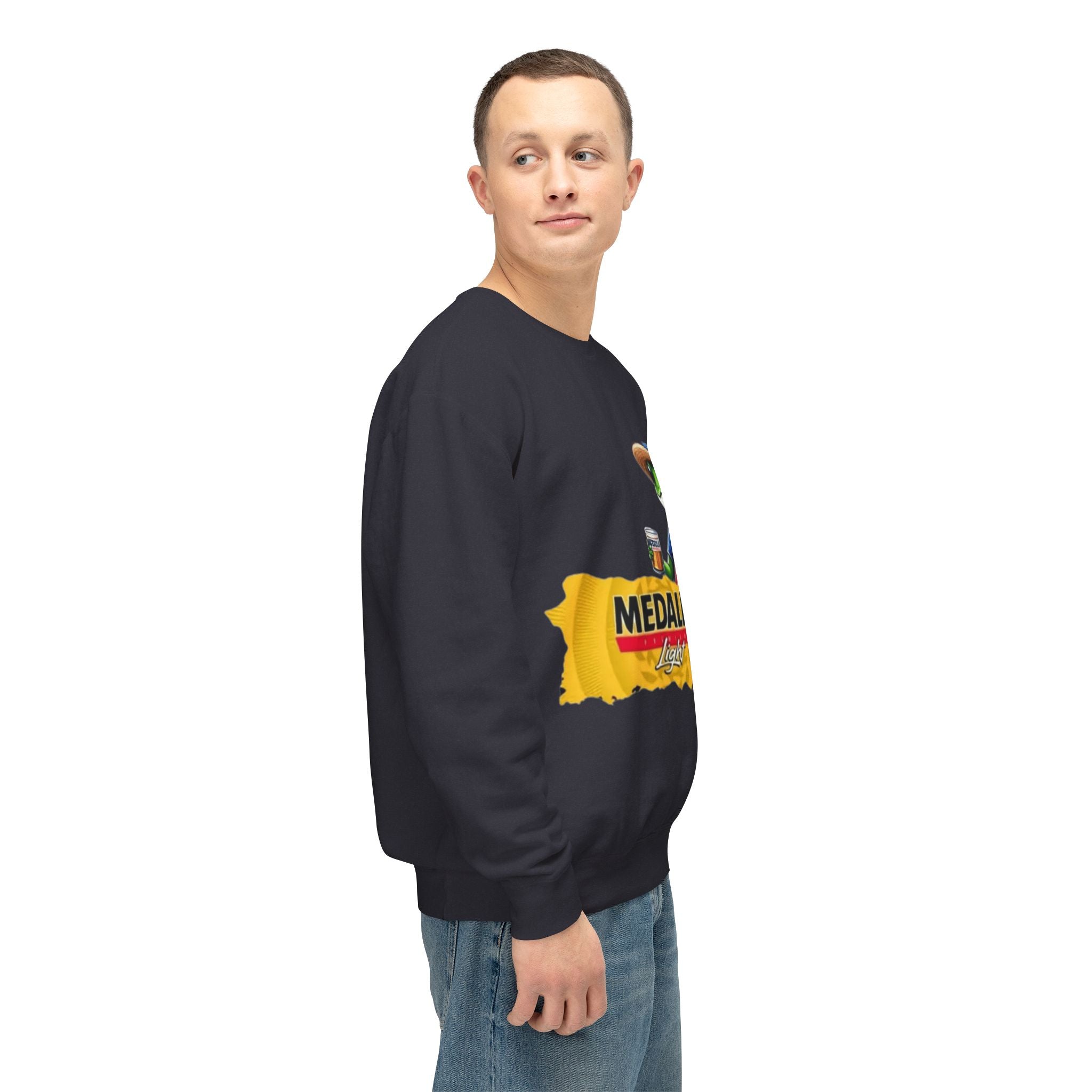 Medalla Light Puerto Rico Sweatshirt Coqui Boricua flag  Beer Pack Graphic Puerto Rico Navidades
