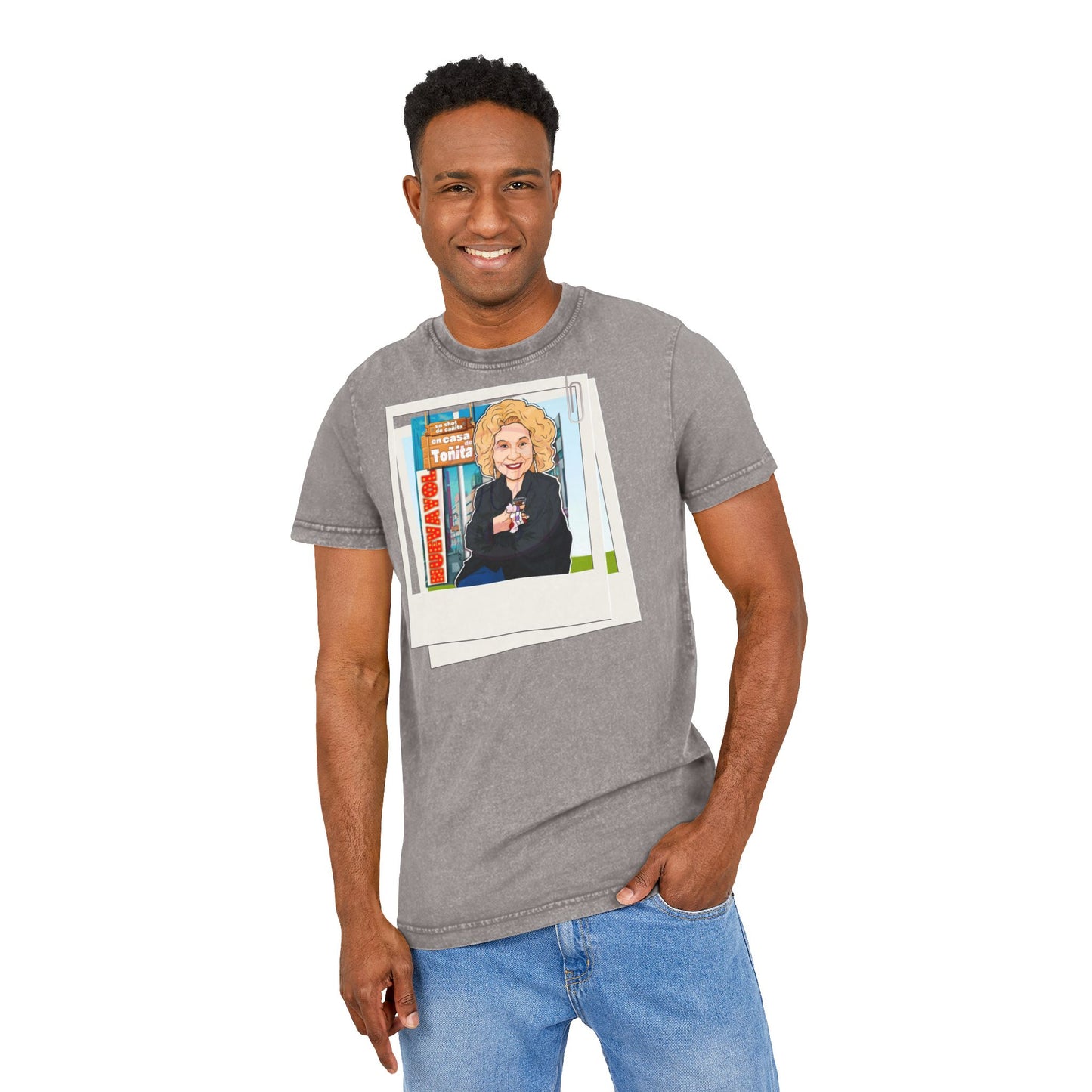 Puerto Rican Heritage Shirt Acid Washed Round Neck Tee
