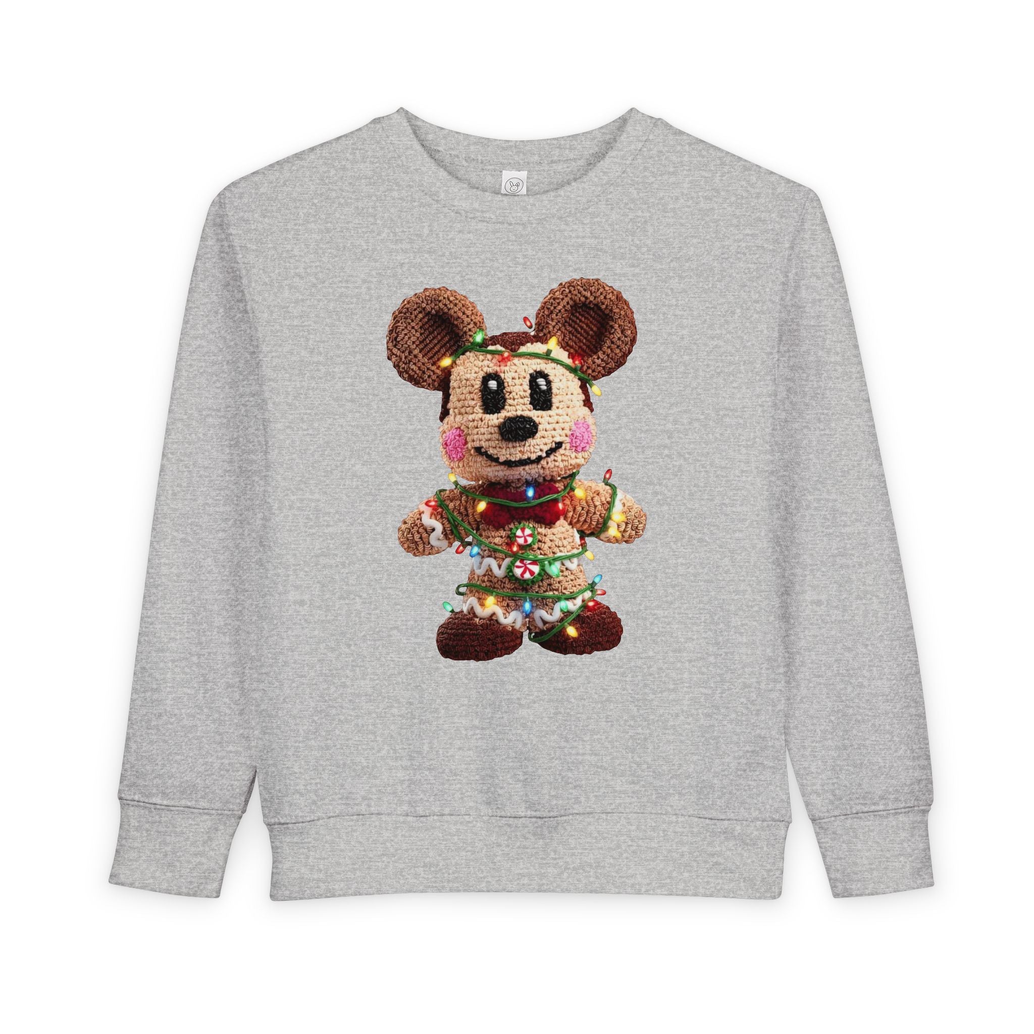 Holiday Plush Bear Toddler Sweatshirt  Festive Lights & Wreath Design