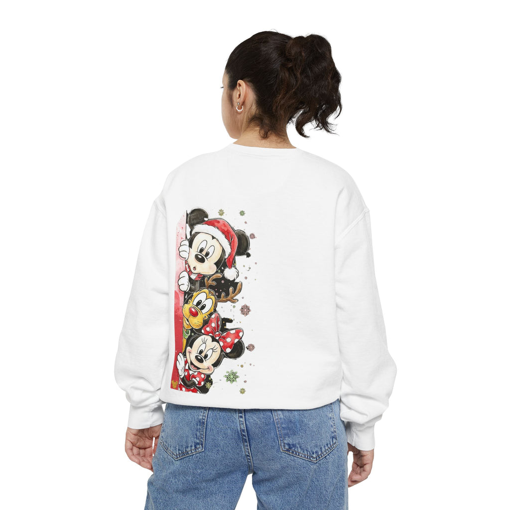 Christmas Disney Characters Sweatshirt  Mickey, Minnie & Pluto Holiday Crew Cartoon Christmas T-shirts and Sweaters