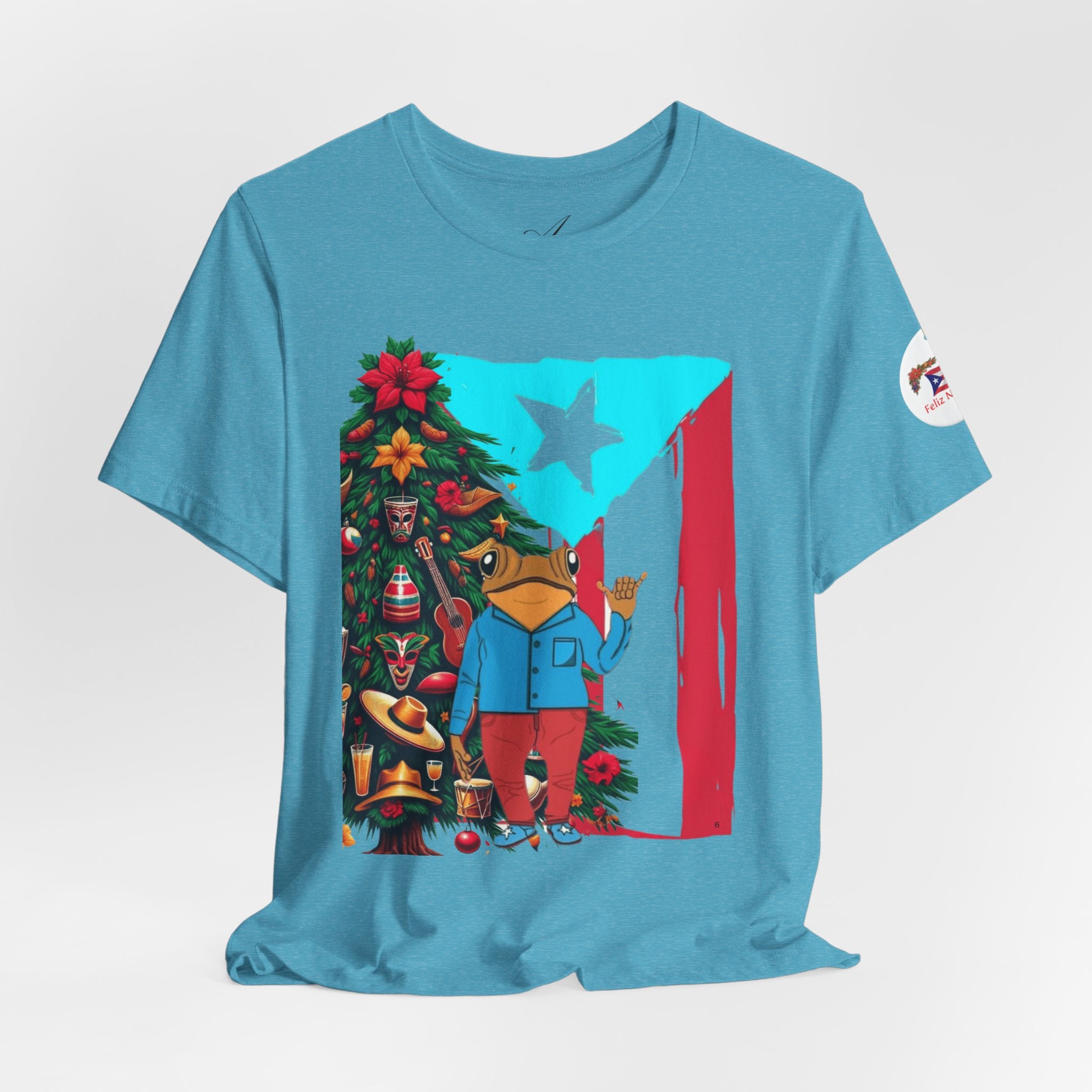 Puerto Rico Holiday T-Shirt  Coquí by Christmas Tree Graphic Puerto Rico’s Navidades