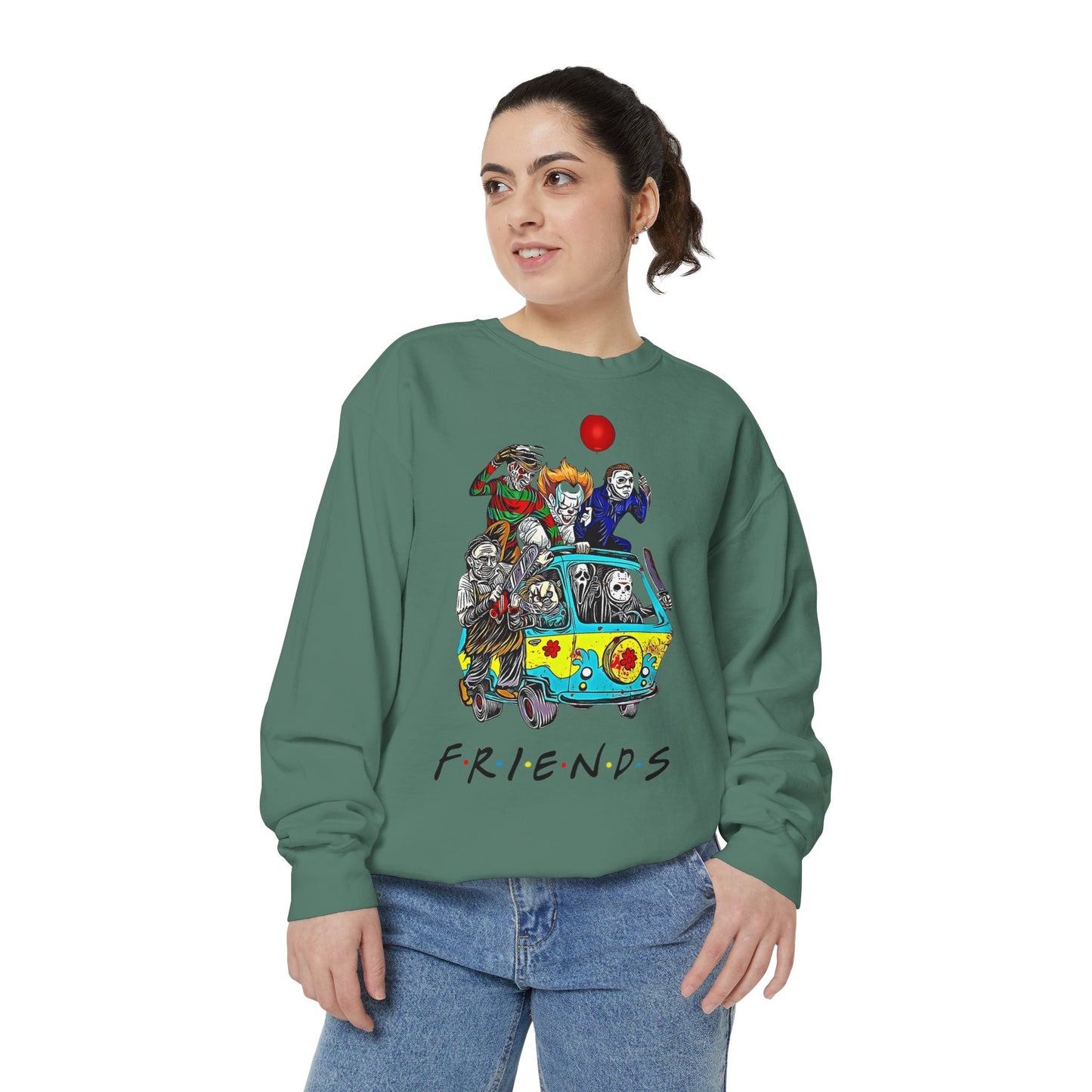 Friends-Inspired Unisex Garment-Dyed Sweatshirt, Cozy Casual Wear, Unique Graphic Sweatshirt, Perfect Gift, Everyday Style