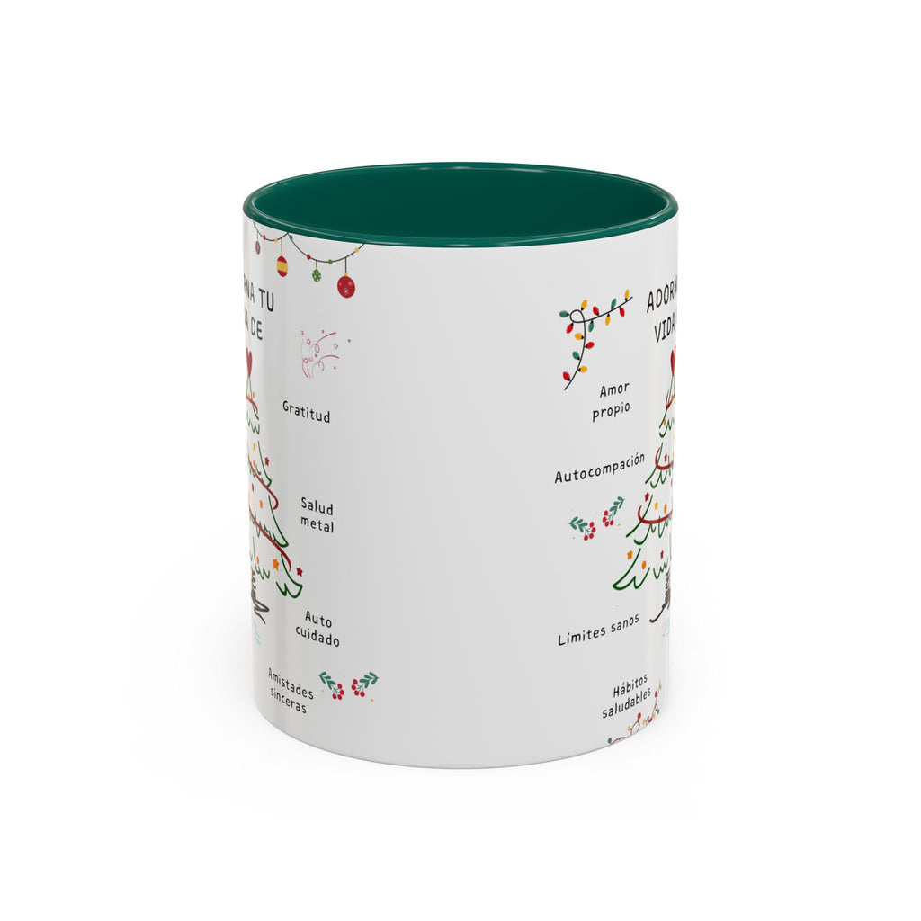 Mug — 'Adorna Tu Vida' Christmas Tree Spanish Holiday Coffee Mug (11oz/15oz)
