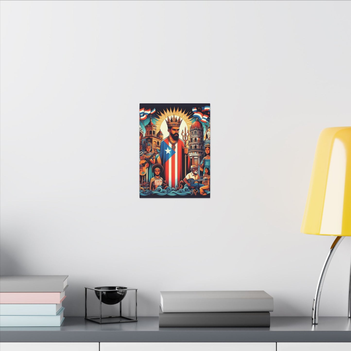 Vibrant Puerto Rican Art Canvas, Cultural Wall Decor, Celebration Decor, Unique Gift, Home Accent, Multi-Size