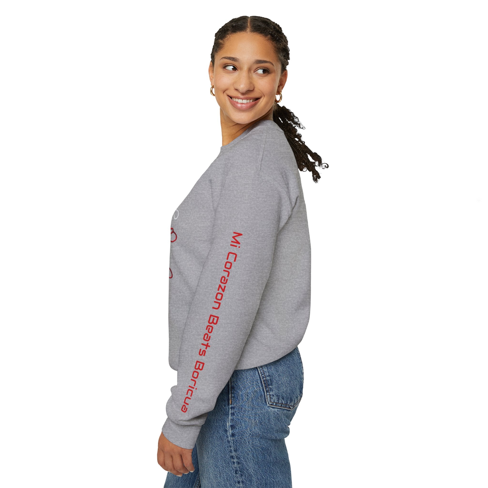 Puerto Rico Heart Crewneck Sweatshirt  Puerto Rican Flag Heart Knit Design