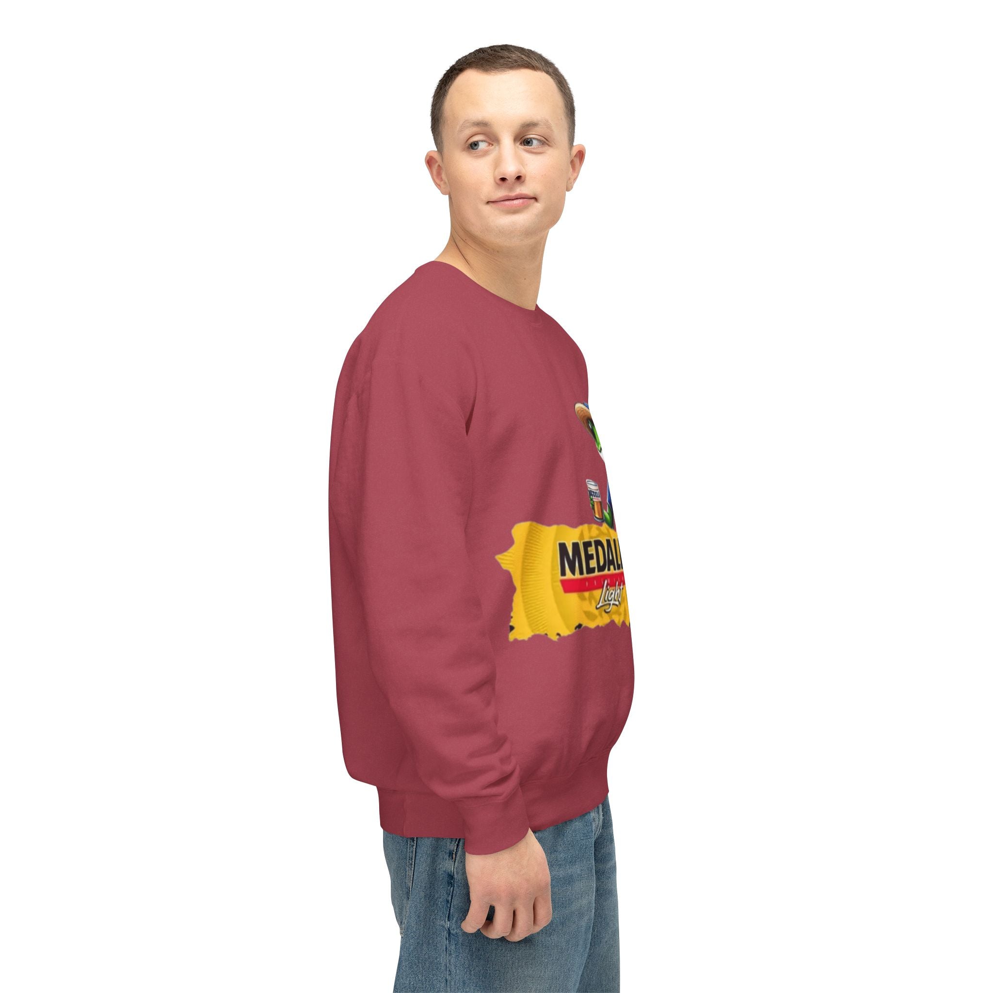 Medalla Light Puerto Rico Sweatshirt Coqui Boricua flag  Beer Pack Graphic Puerto Rico Navidades