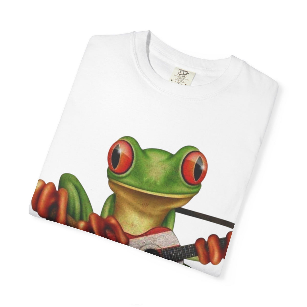 Where Boricua Meets Funky Guitar Frog T-Shirt, , Music Lover Gift, Cool Animal T-Shirt, Summer Style, Lightweight Apparel