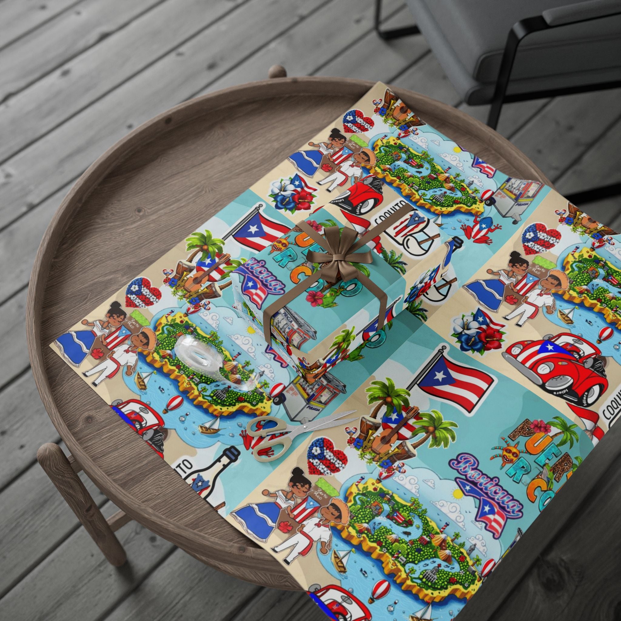Puerto Rico Wrapping Paper – Cultural Gift Wrap | Boricua Heritage Design | Holiday & Celebration Gift Packaging
