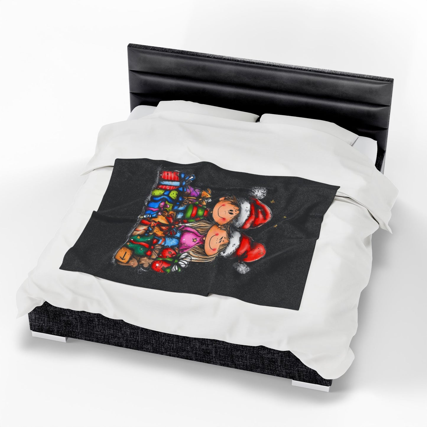 Christmas Kids & Gifts Velveteen Plush Blanket