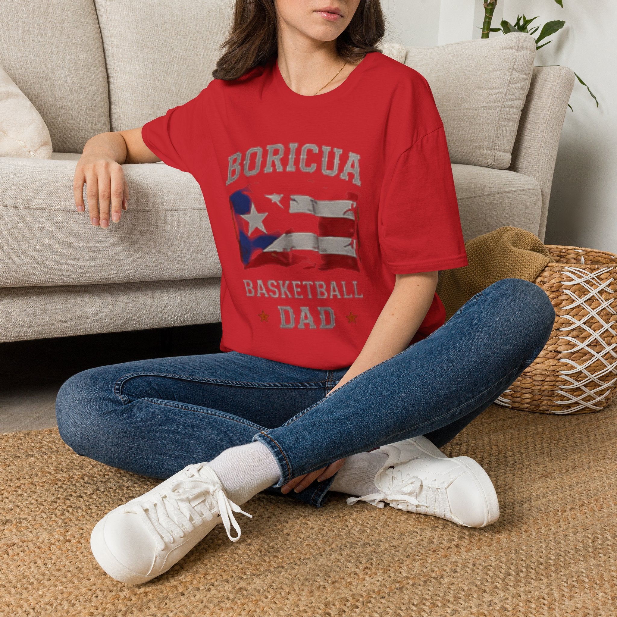 Boricua Basketball Dad T-Shirt — Puerto Rican Flag Pride Tee