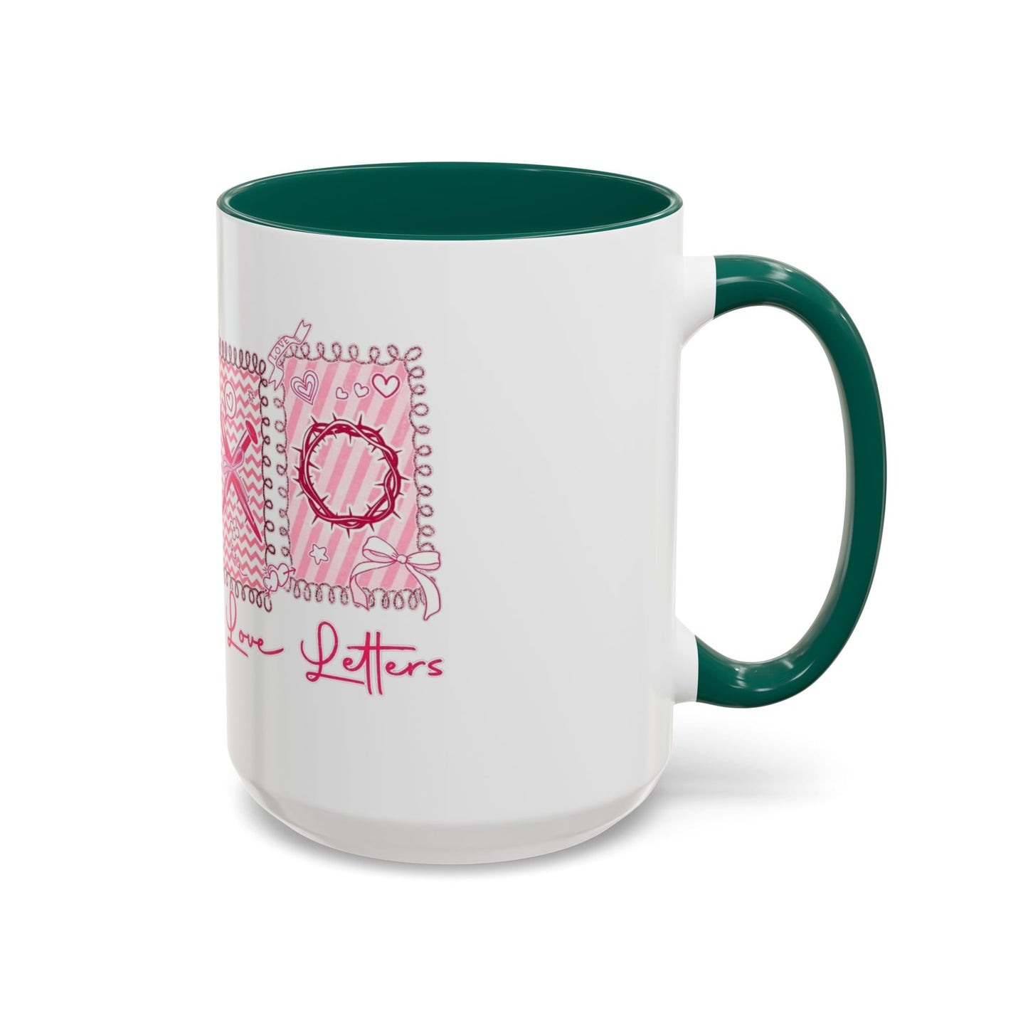 Love Letters XOXO Ceramic Mug — Colorful 11oz & 15oz Coffee Cup