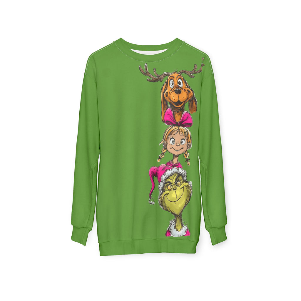 Grinch Family Stack Sweatshirt  Funny Holiday Christmas Crewneck