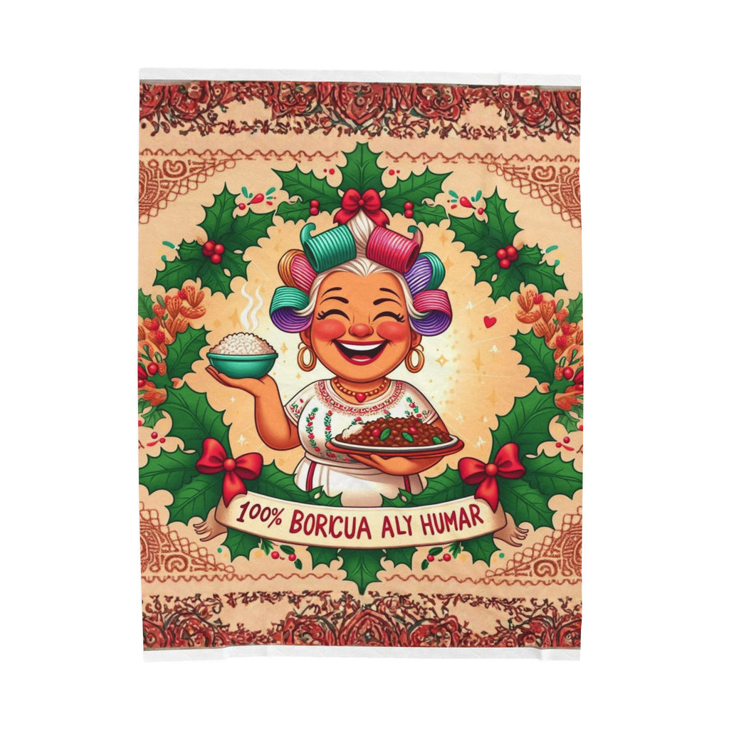Loving blanket made just for GrandmaVelveteen Plush Blanket  100% Boricua Holiday Kitchen Mama Design