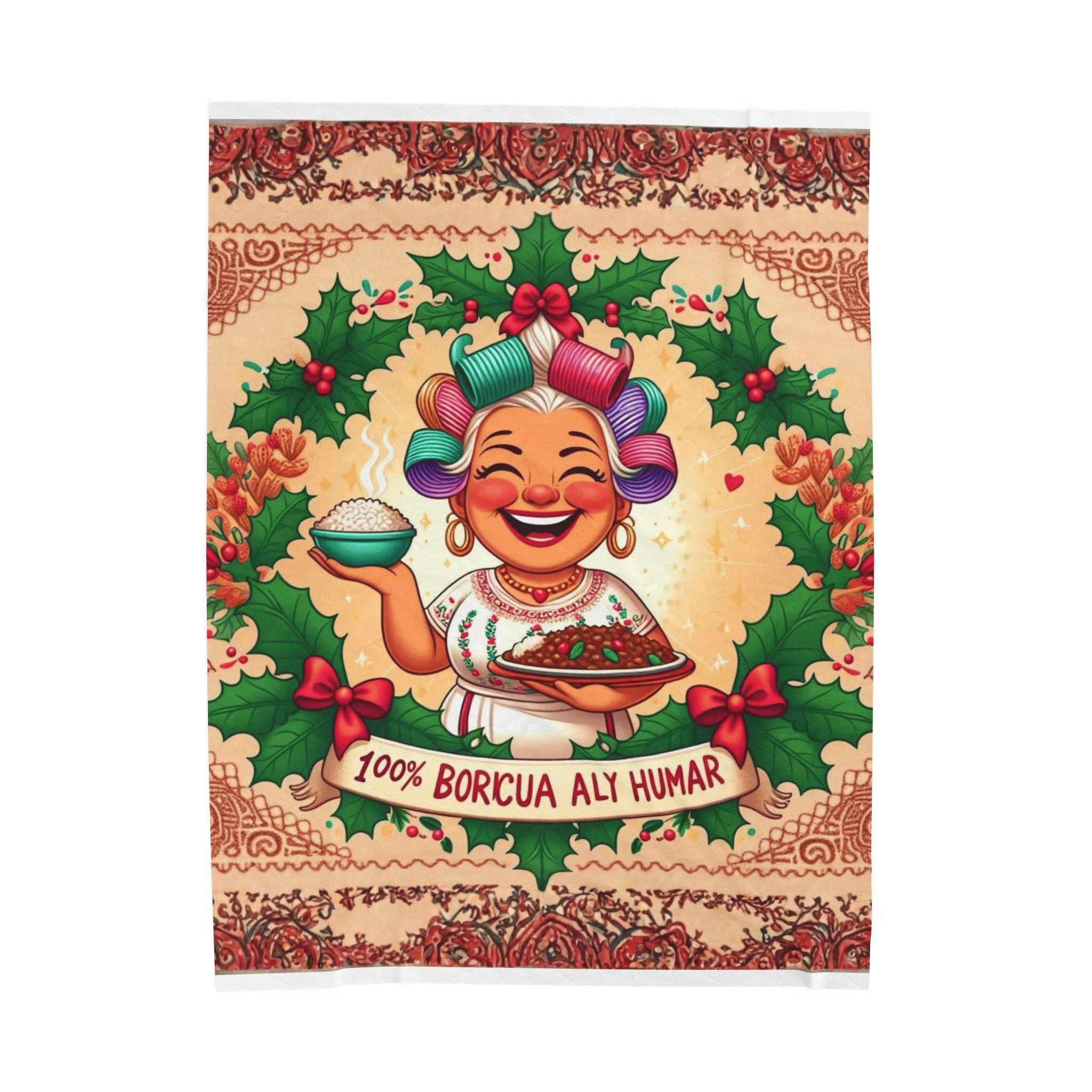 Loving blanket made just for GrandmaVelveteen Plush Blanket  100% Boricua Holiday Kitchen Mama Design