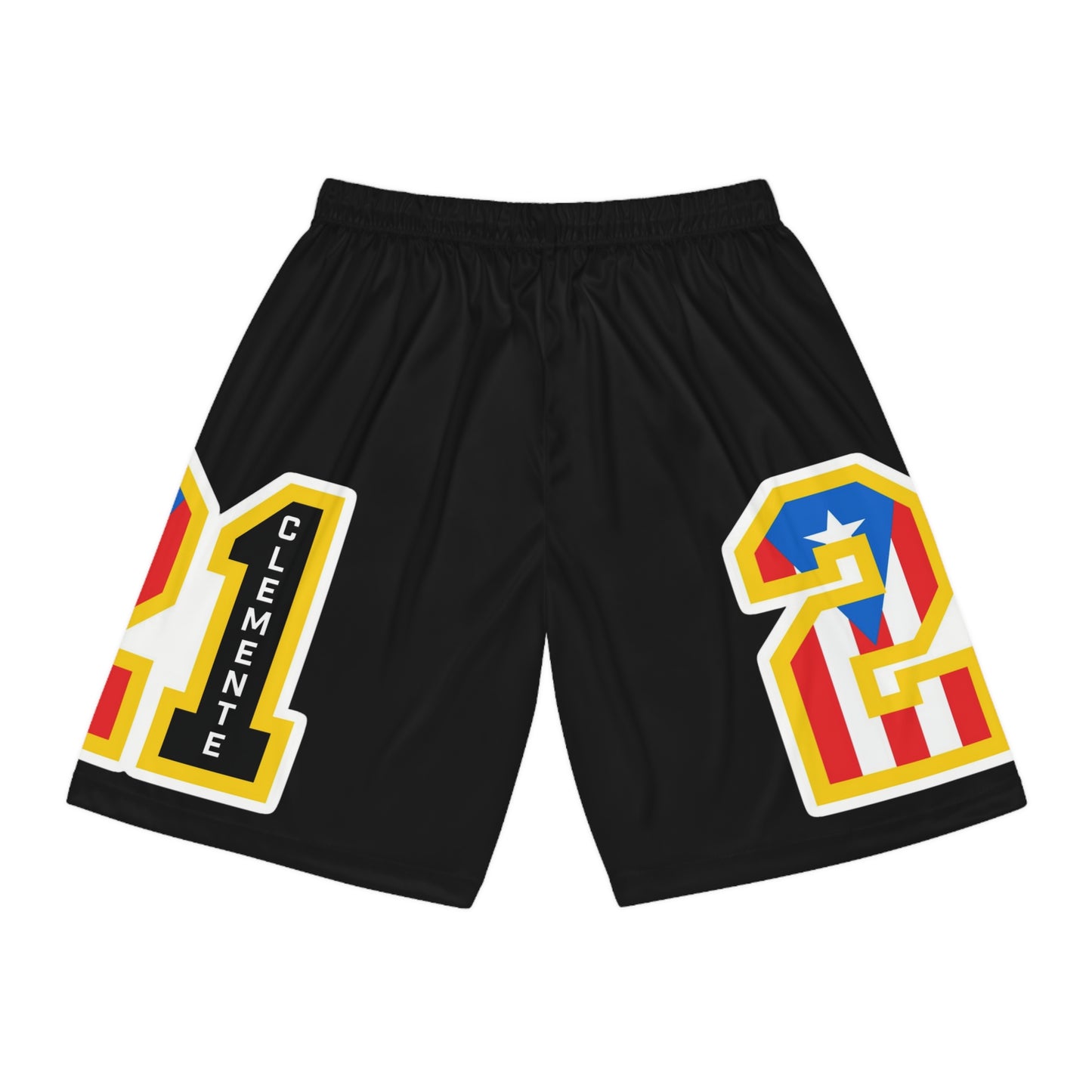 Roberto Clemente Numbered Basketball Shorts  Custom Clemente 21 AOP Athletic Shorts