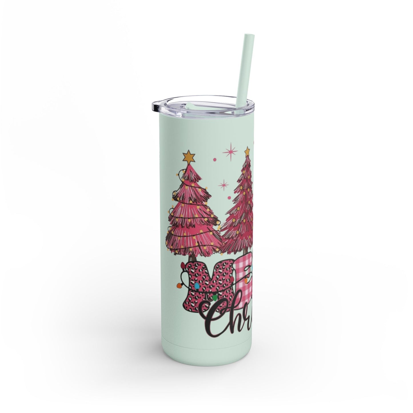 Christmas Tree Tumbler - 20oz Skinny Matte Drinkware Christmas gift mug